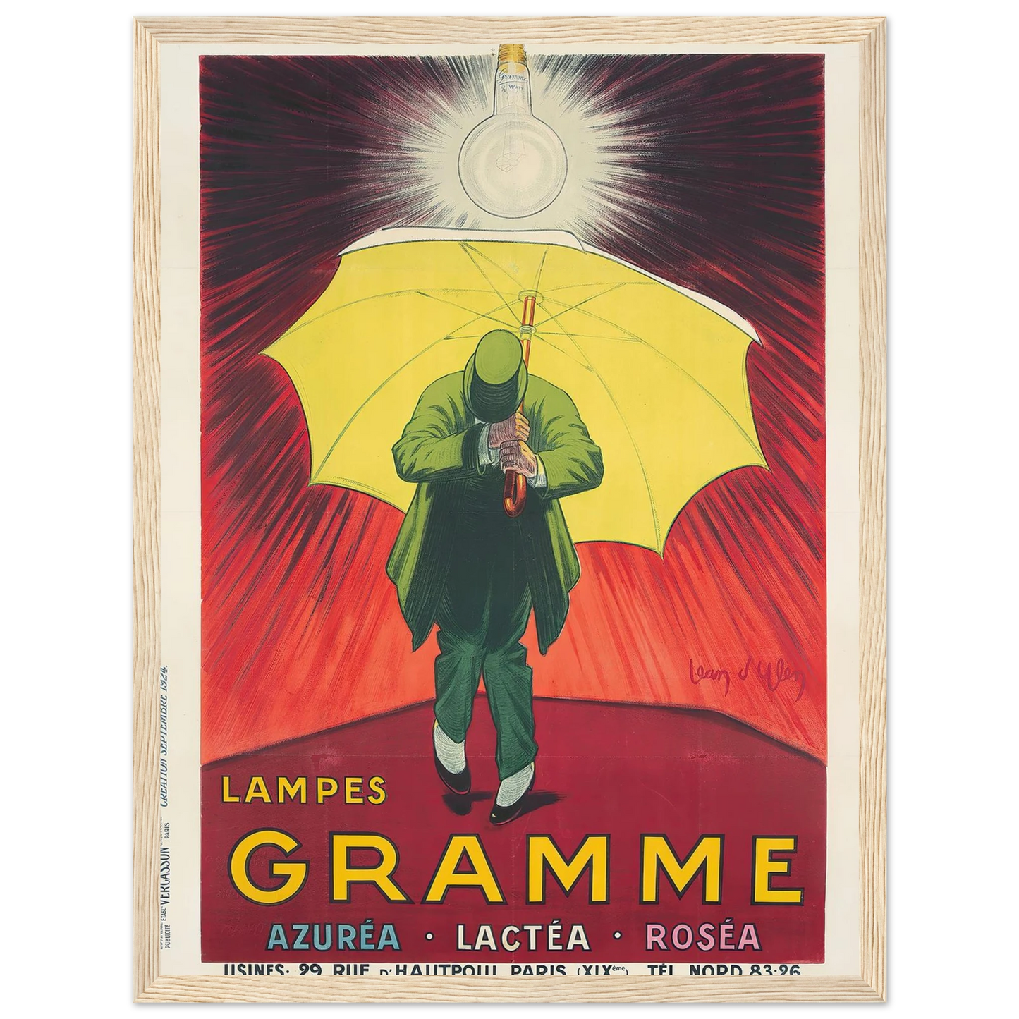 Lampes Gramme (1924) Art Print | Jean Dylen - Framed Poster - 30x40 cm / 12x16″ - Black frame