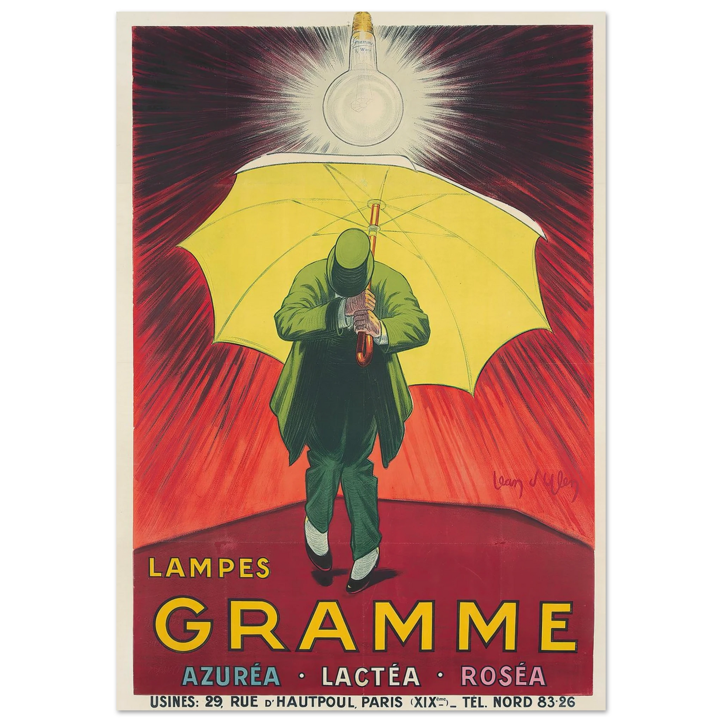 Lampes Gramme (1924) Art Print | Jean Dylen - Framed Poster - 30x40 cm / 12x16″ - Black frame