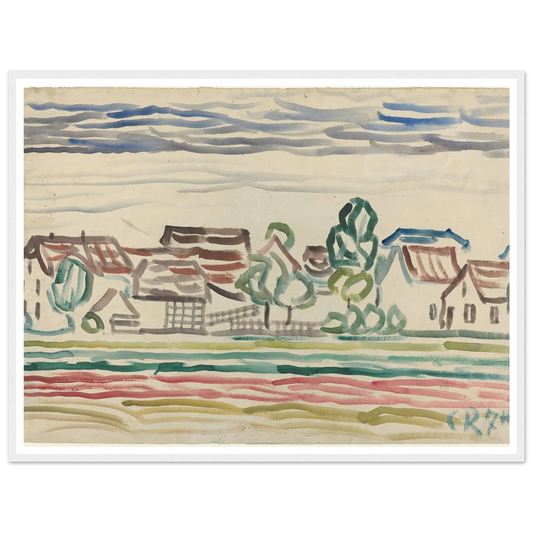 Landscape (1870s) Art Print | Christian Rohlfs - Framed Poster - 30x40 cm / 12x16″ - Black frame