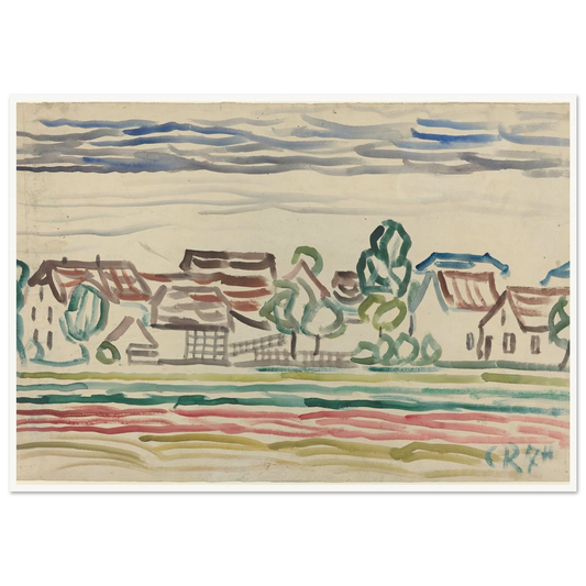 Landscape (1870s) Art Print | Christian Rohlfs - Framed Poster - 30x40 cm / 12x16″ - Black frame