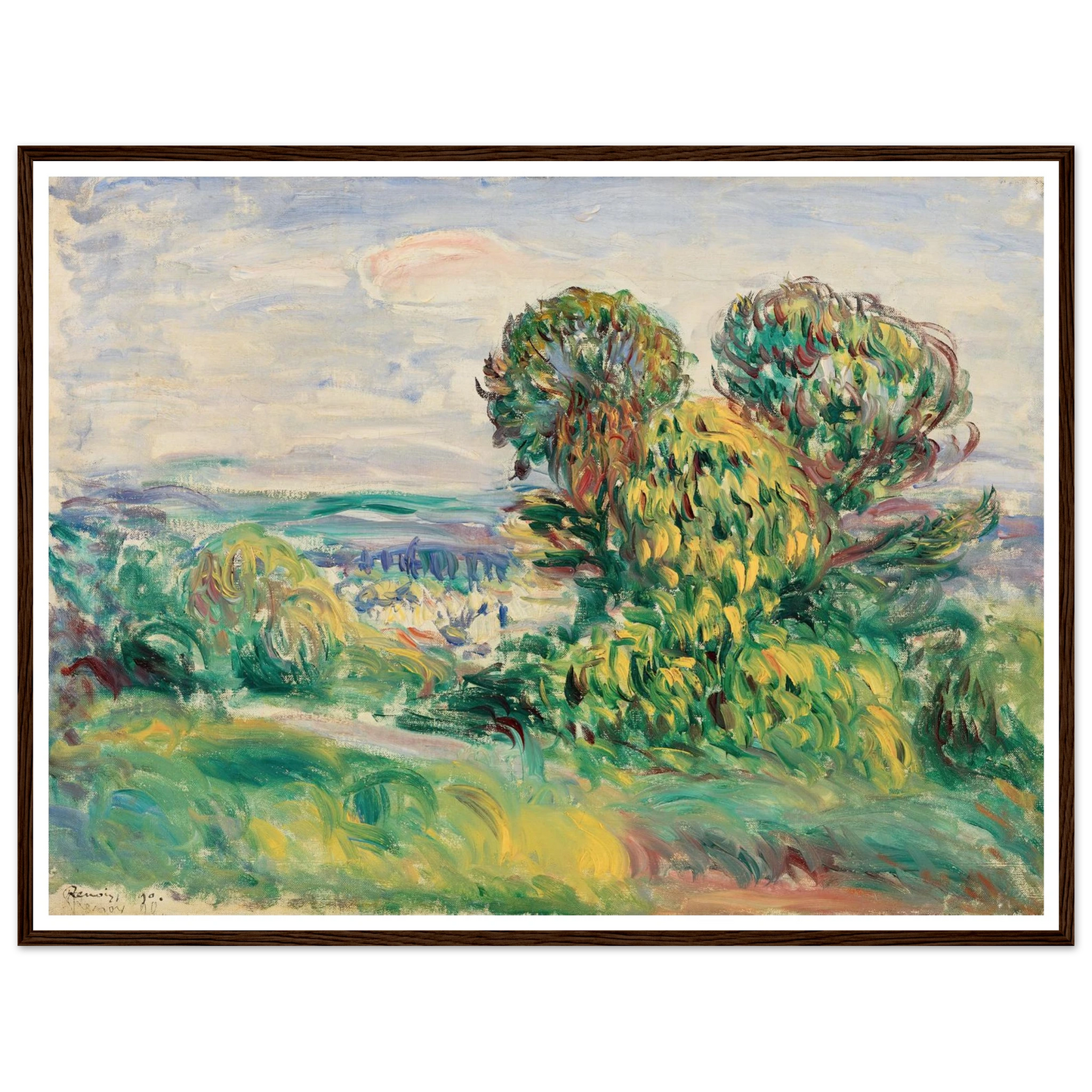 Landscape (1890) Art Print | Pierre Auguste Renoir - Framed Poster - 30x40 cm / 12x16″ - Black frame