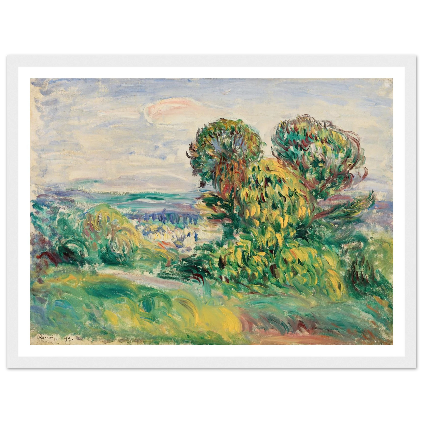 Landscape (1890) Art Print | Pierre Auguste Renoir - Framed Poster - 30x40 cm / 12x16″ - Black frame
