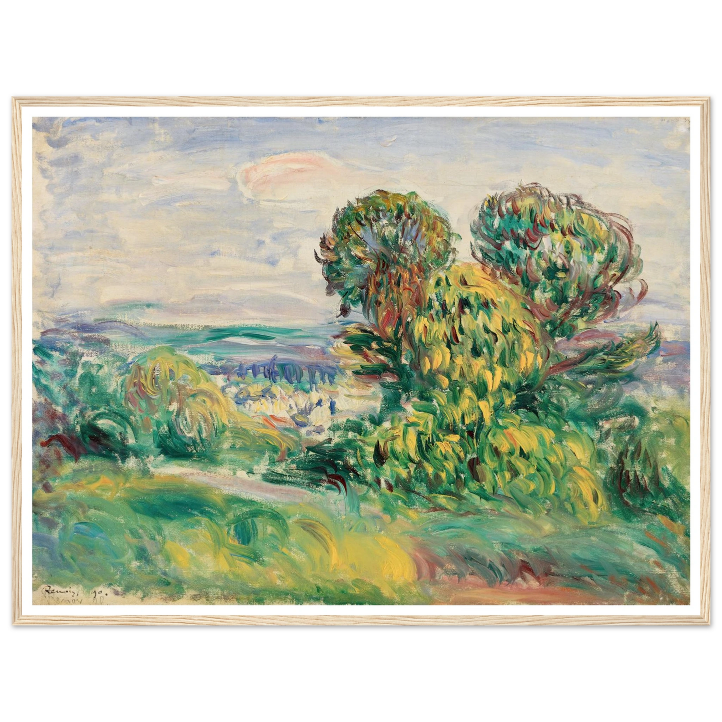 Landscape (1890) Art Print | Pierre Auguste Renoir - Framed Poster - 30x40 cm / 12x16″ - Black frame