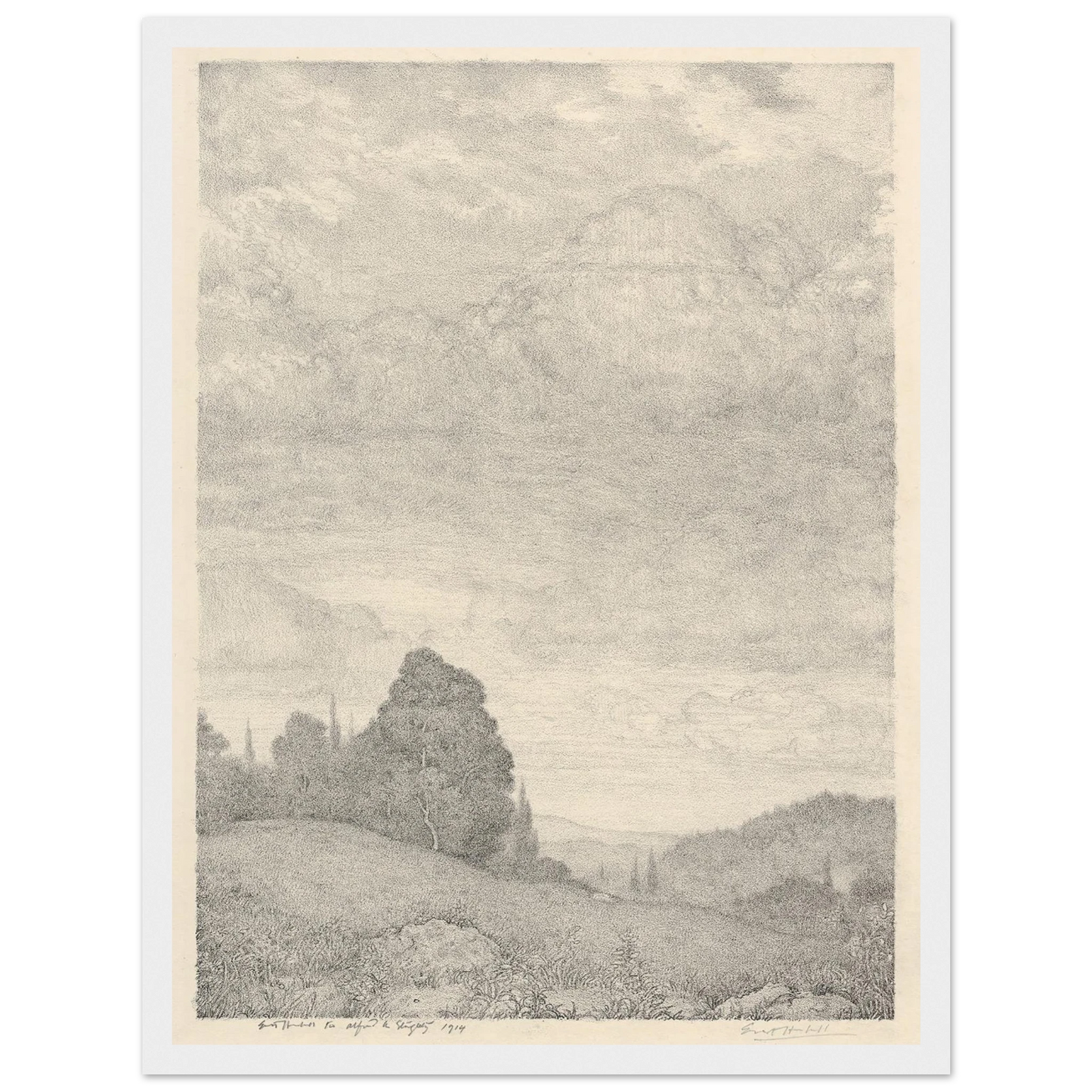 Landscape (1909) Art Print | Ernest Haskell - Framed Poster - 30x40 cm / 12x16″ - Black frame