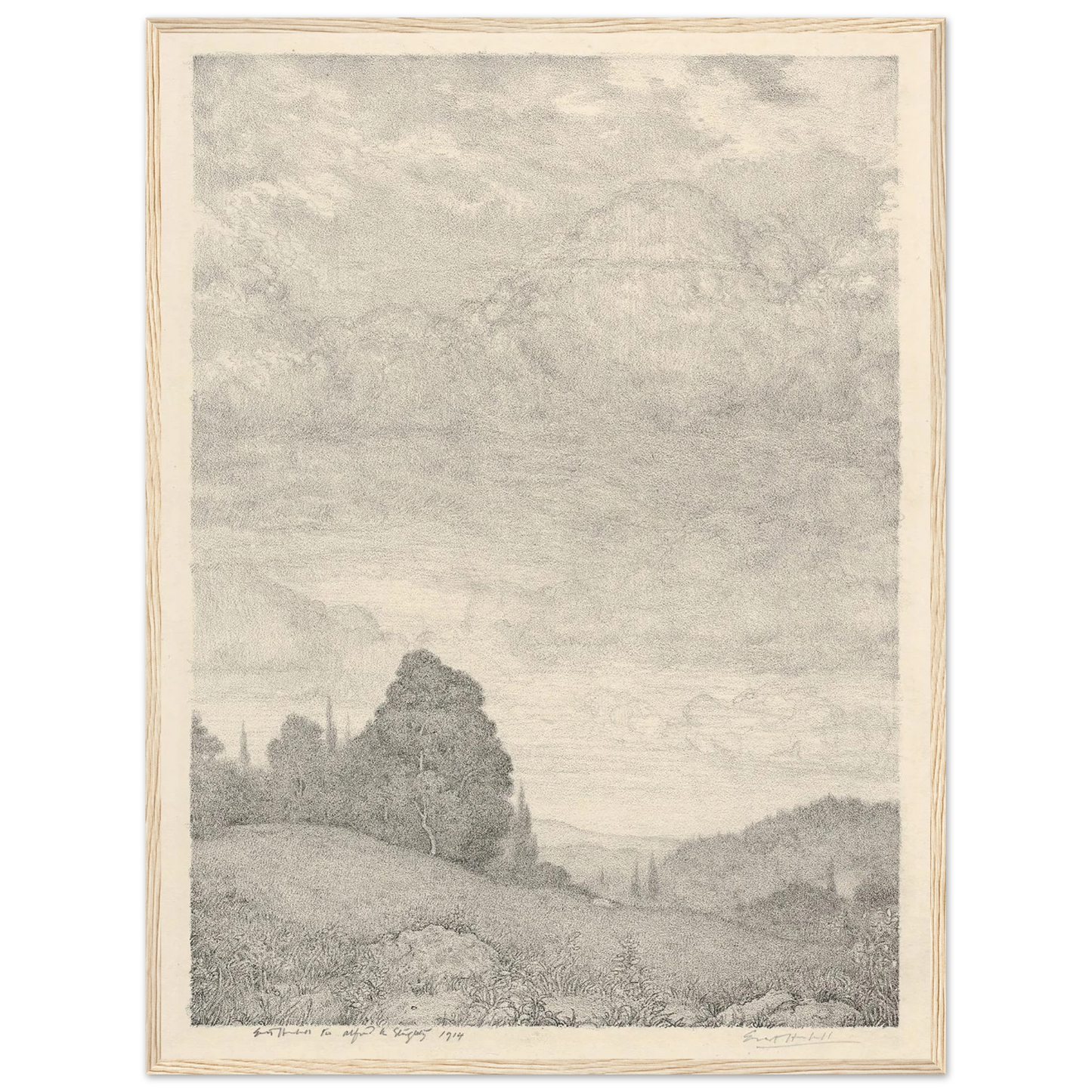 Landscape (1909) Art Print | Ernest Haskell - Framed Poster - 30x40 cm / 12x16″ - Black frame