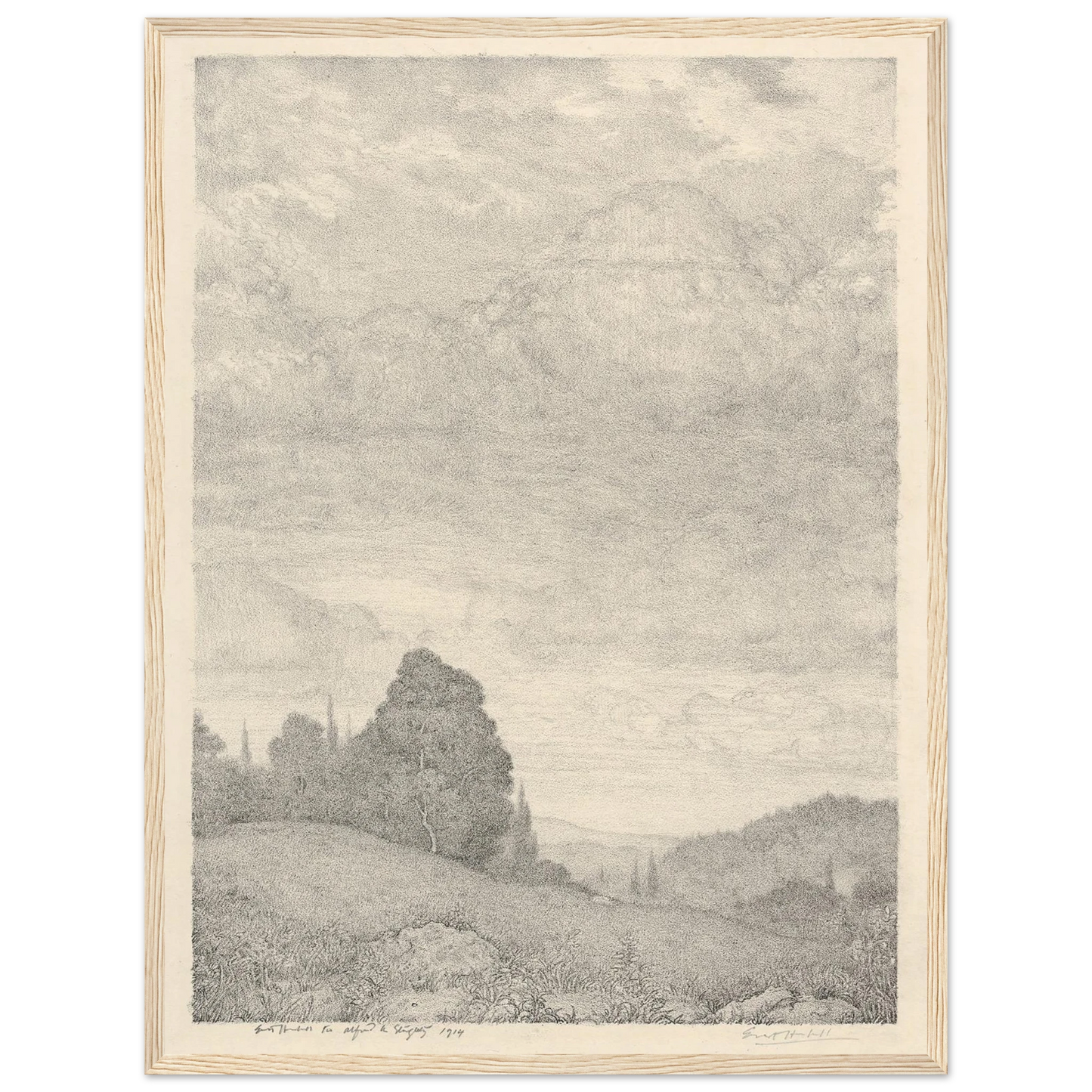 Landscape (1909) Art Print | Ernest Haskell - Framed Poster - 30x40 cm / 12x16″ - Black frame