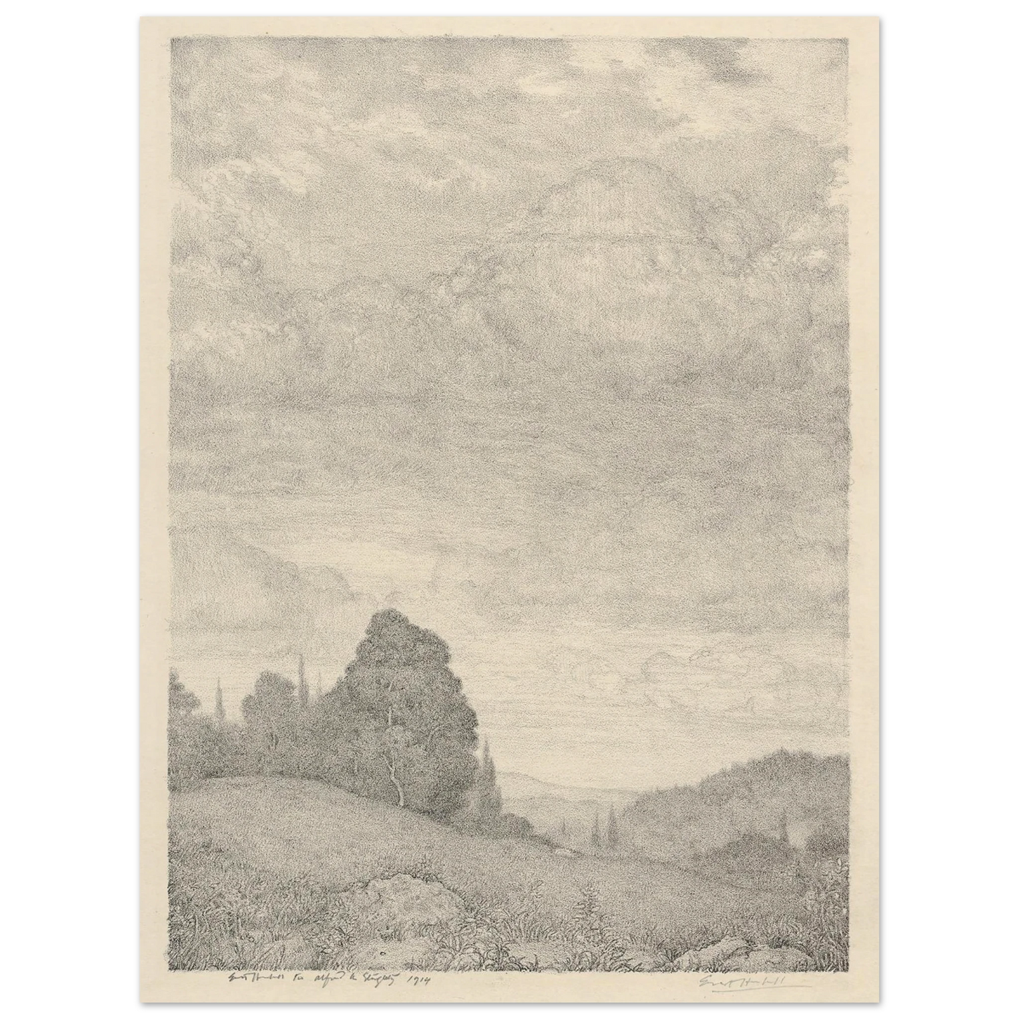 Landscape (1909) Art Print | Ernest Haskell - Framed Poster - 30x40 cm / 12x16″ - Black frame