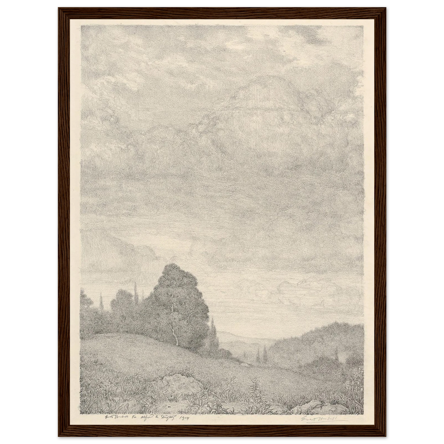 Landscape (1909) Art Print | Ernest Haskell - Framed Poster - 30x40 cm / 12x16″ - Black frame
