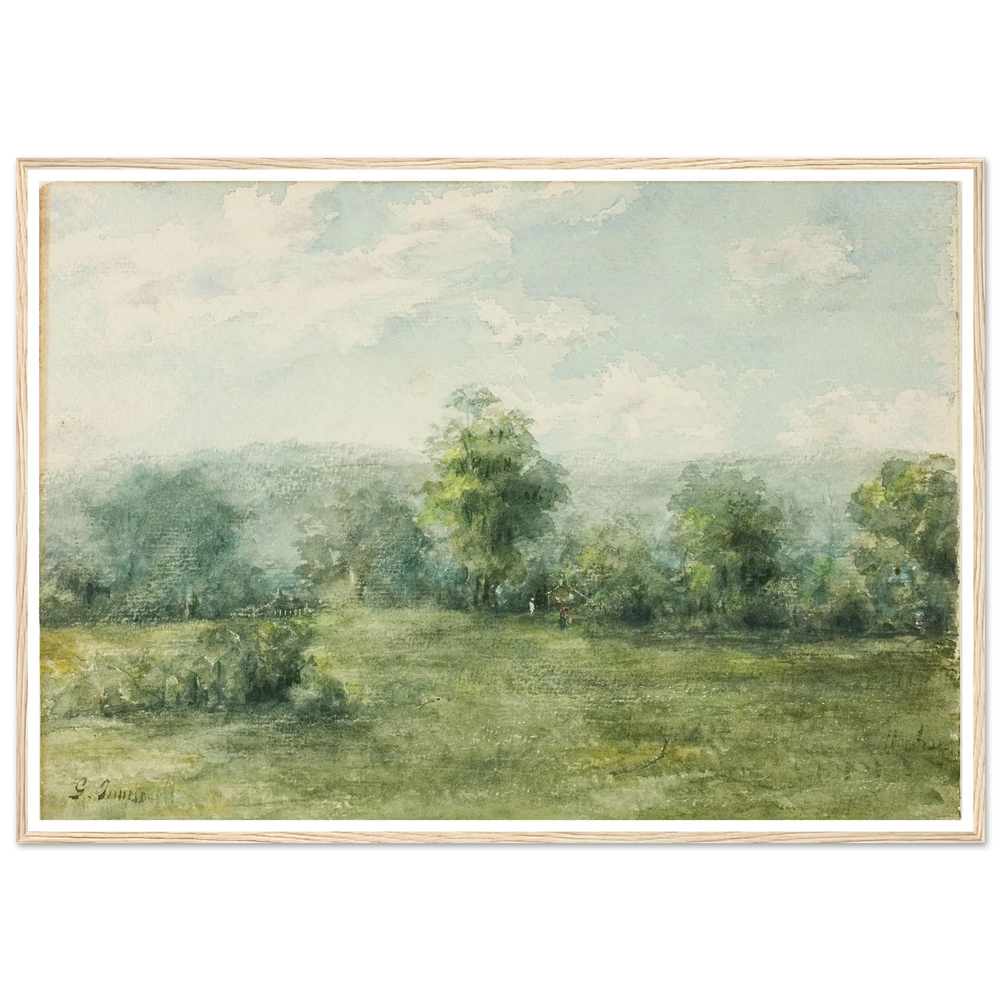 Landscape Art Print | George Inness - Framed Poster - 30x40 cm / 12x16″ - Black frame