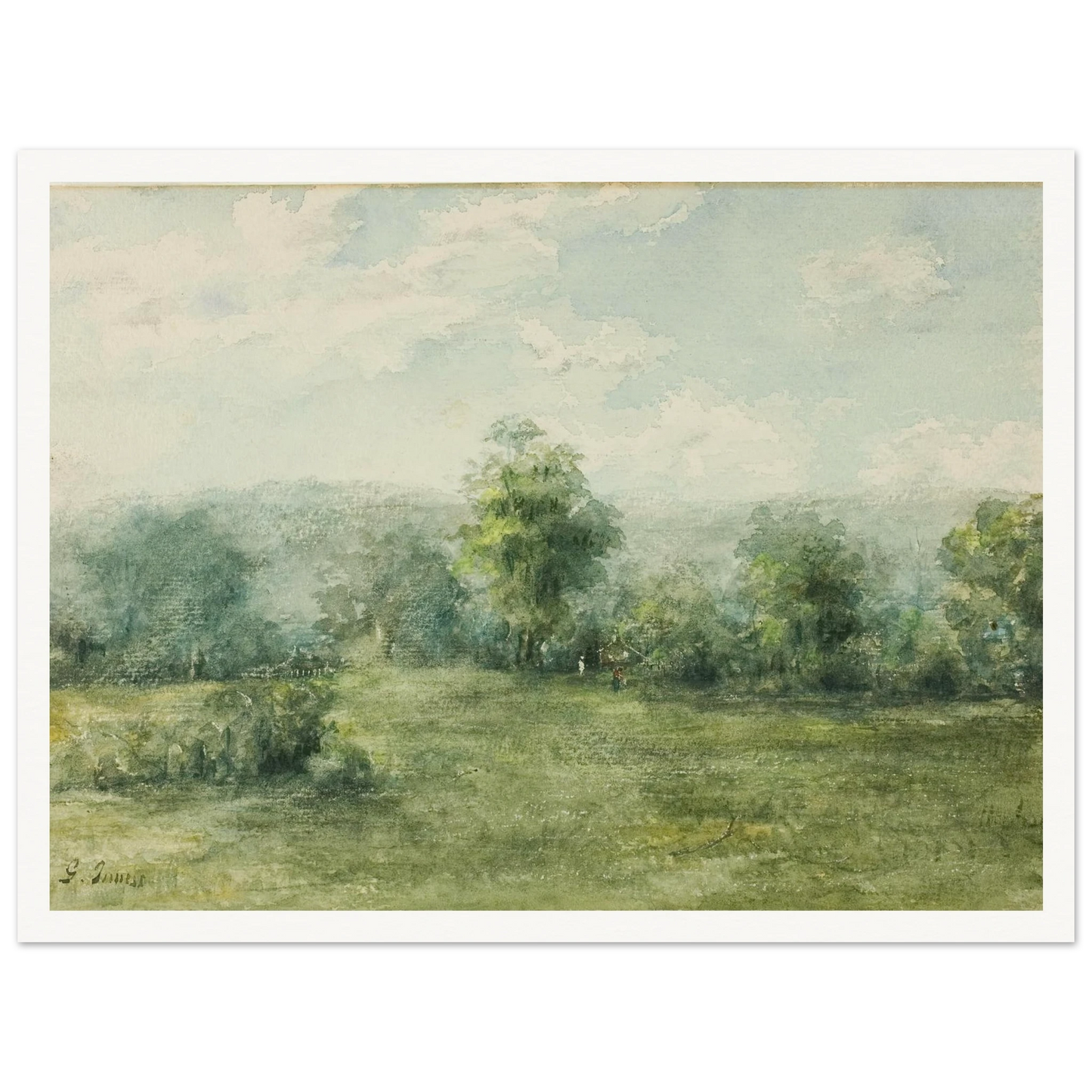 Landscape Art Print | George Inness - Framed Poster - 30x40 cm / 12x16″ - Black frame