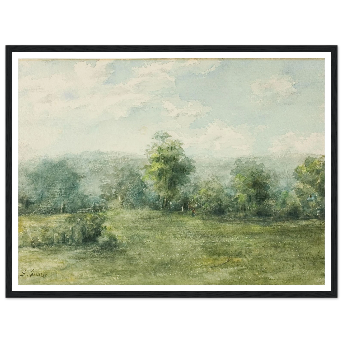 Landscape Art Print | George Inness - Framed Poster - 30x40 cm / 12x16″ - Black frame