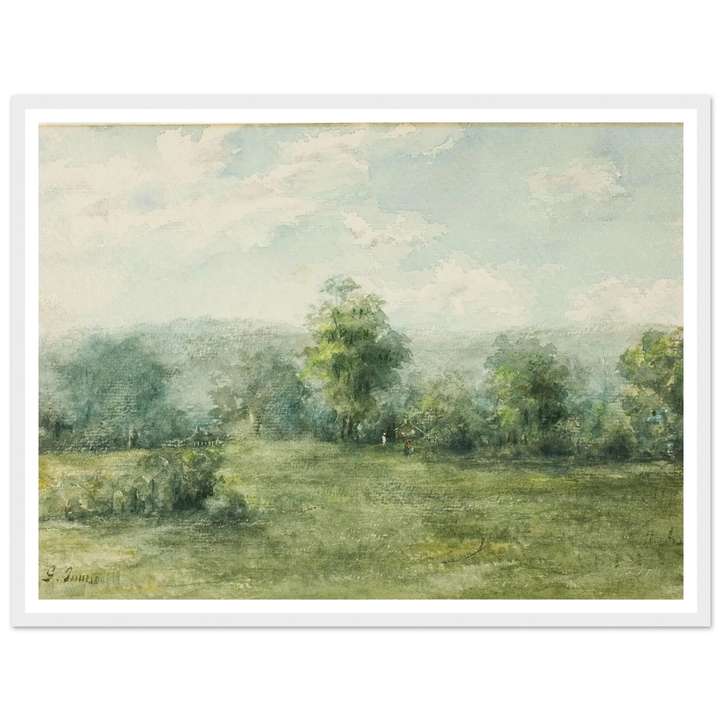 Landscape Art Print | George Inness - Framed Poster - 30x40 cm / 12x16″ - Black frame