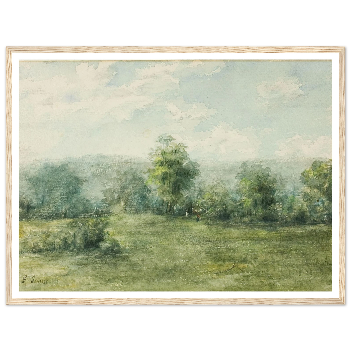 Landscape Art Print | George Inness - Framed Poster - 30x40 cm / 12x16″ - Black frame