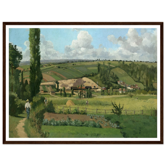 Landscape at Les Pâtis,Pontoise (1868) Art Print | Camille Pissarro - Framed Poster - 30x40 cm / 12x16″ - Black frame