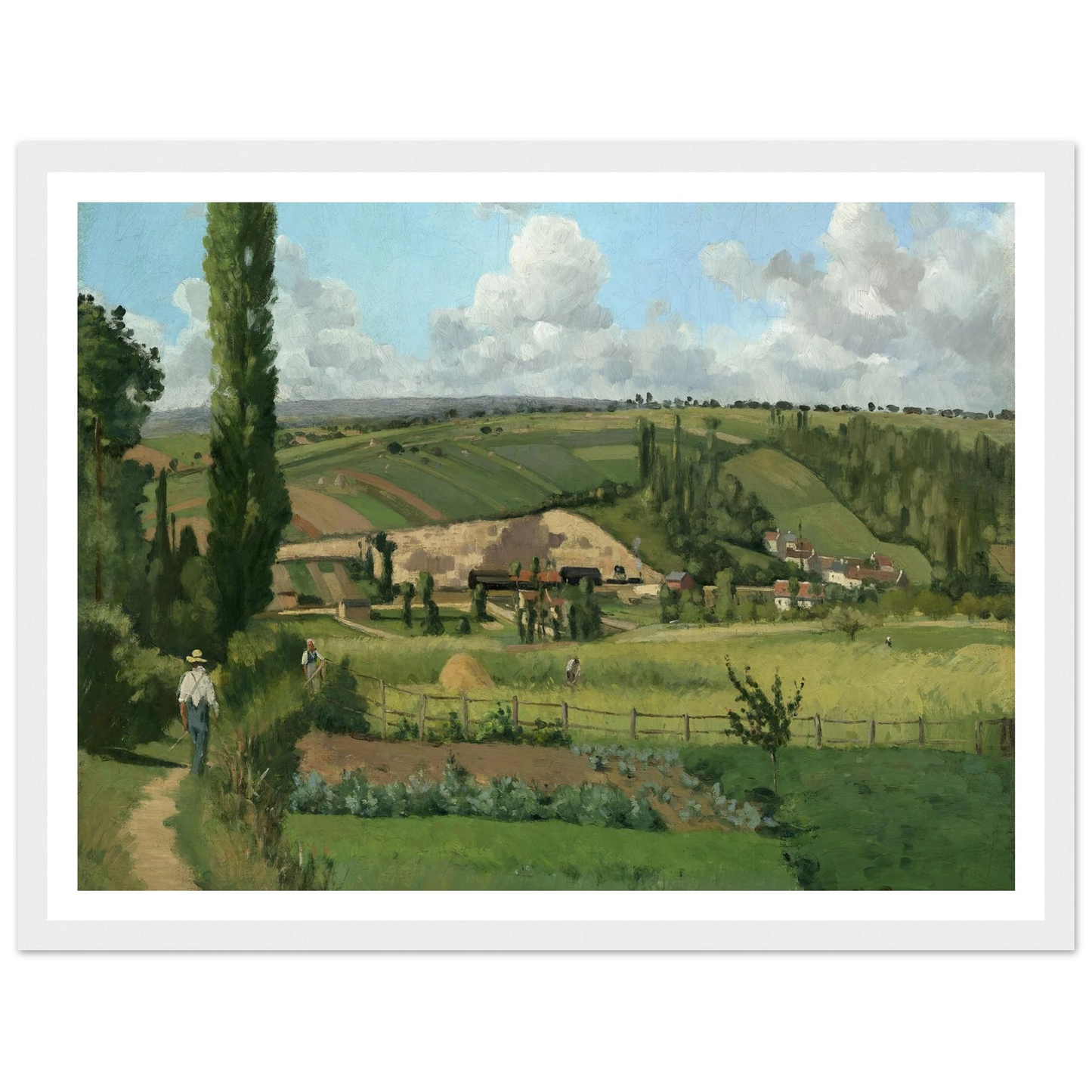 Landscape at Les Pâtis,Pontoise (1868) Art Print | Camille Pissarro - Framed Poster - 30x40 cm / 12x16″ - Black frame