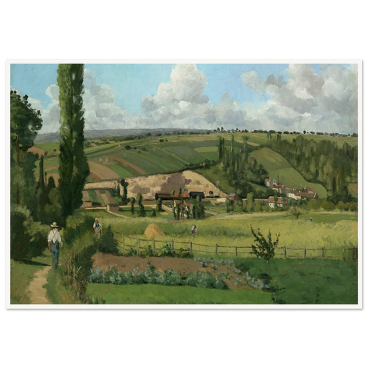 Landscape at Les Pâtis,Pontoise (1868) Art Print | Camille Pissarro - Framed Poster - 30x40 cm / 12x16″ - Black frame