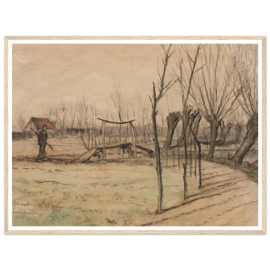 Landscape at Loosduinen (1905) Art Print | Piet Mondrian - Framed Poster - 30x40 cm / 12x16″ - Black frame