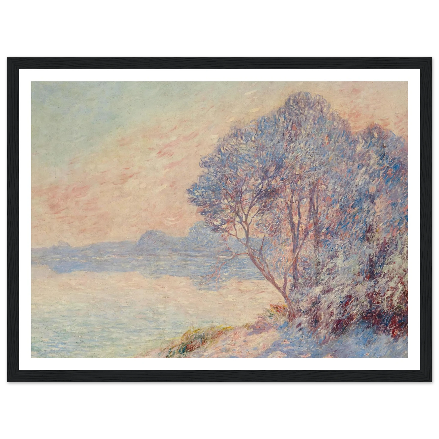 Landscape at the Water's Edge, 1900 Art Print | Ferdinand du Puigaudeau - Framed Poster - 30x40 cm / 12x16″ - Black frame