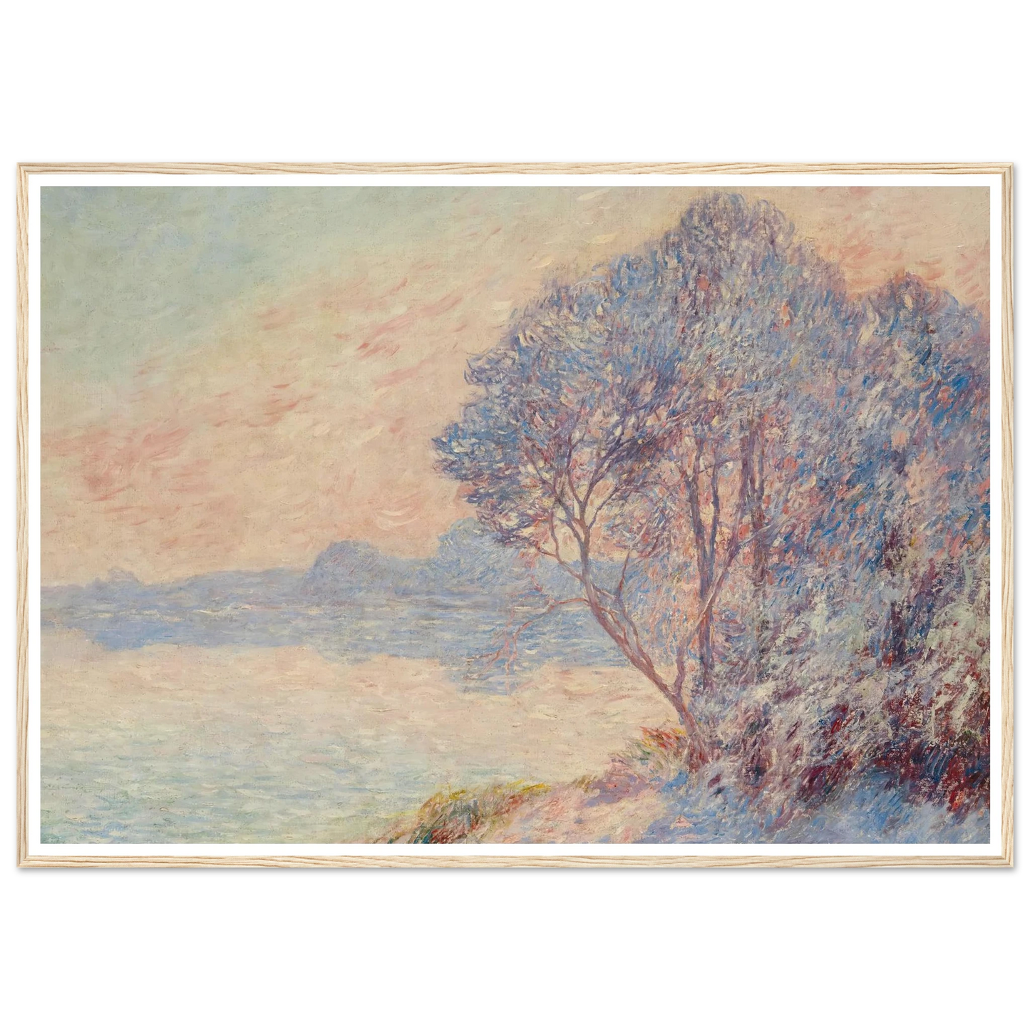Landscape at the Water's Edge, 1900 Art Print | Ferdinand du Puigaudeau - Framed Poster - 30x40 cm / 12x16″ - Black frame