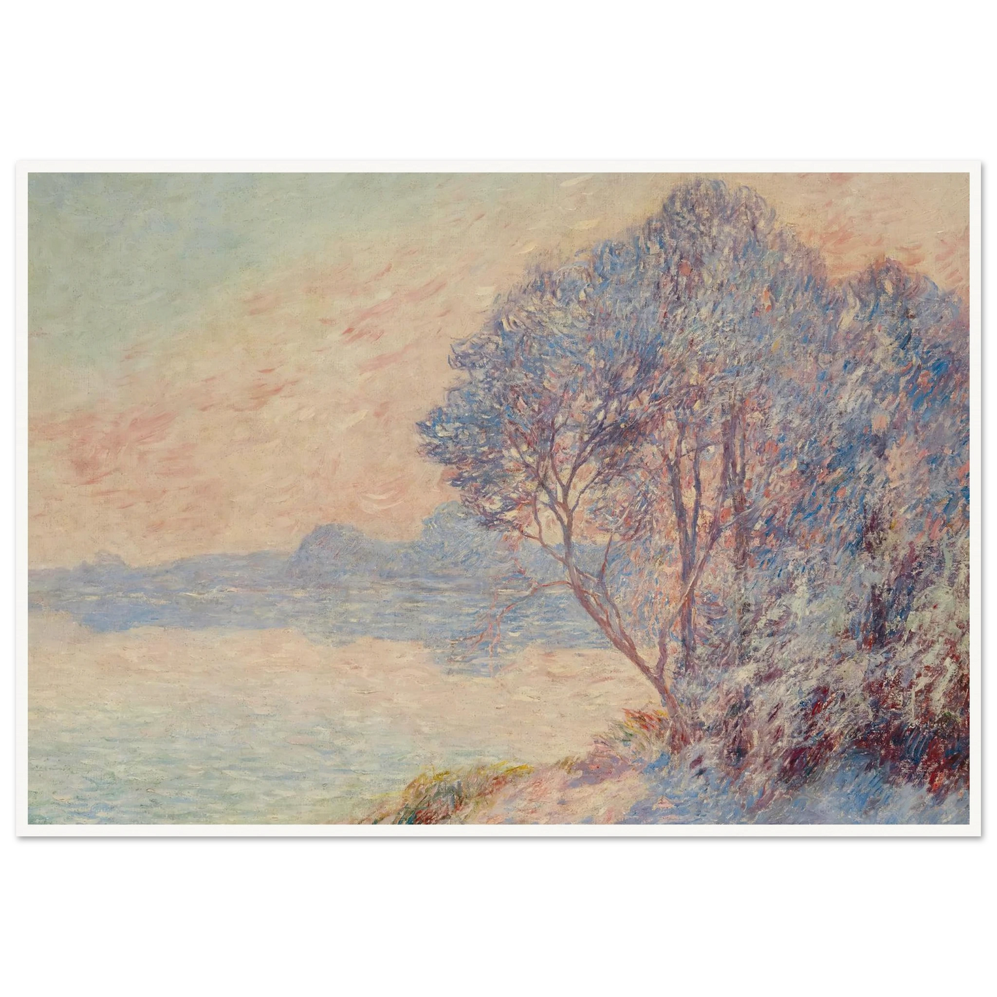 Landscape at the Water's Edge, 1900 Art Print | Ferdinand du Puigaudeau - Framed Poster - 30x40 cm / 12x16″ - Black frame