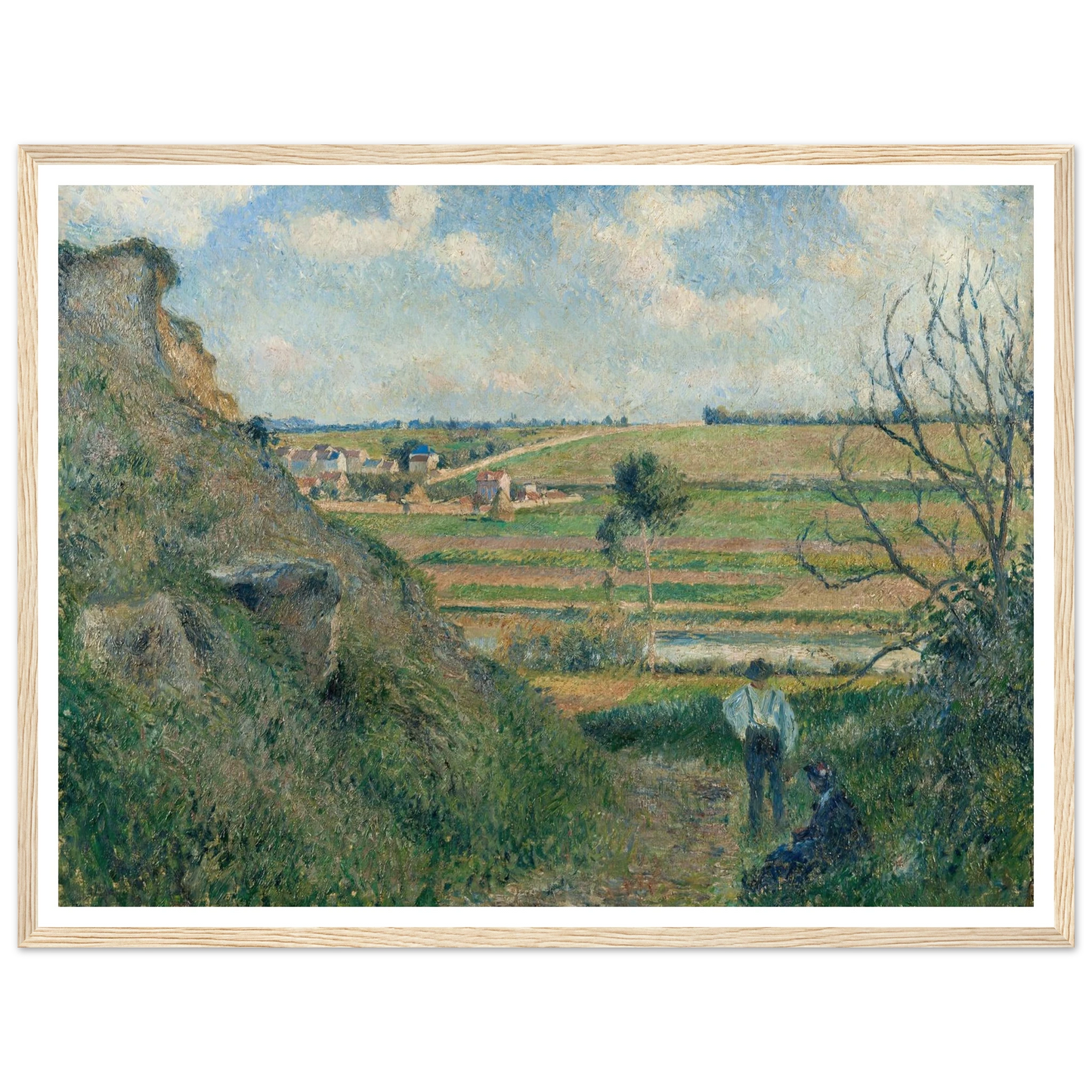 Landscape, Bazincourt (1881) Art Print | Camille Pissarro - Framed Poster - 30x40 cm / 12x16″ - Black frame