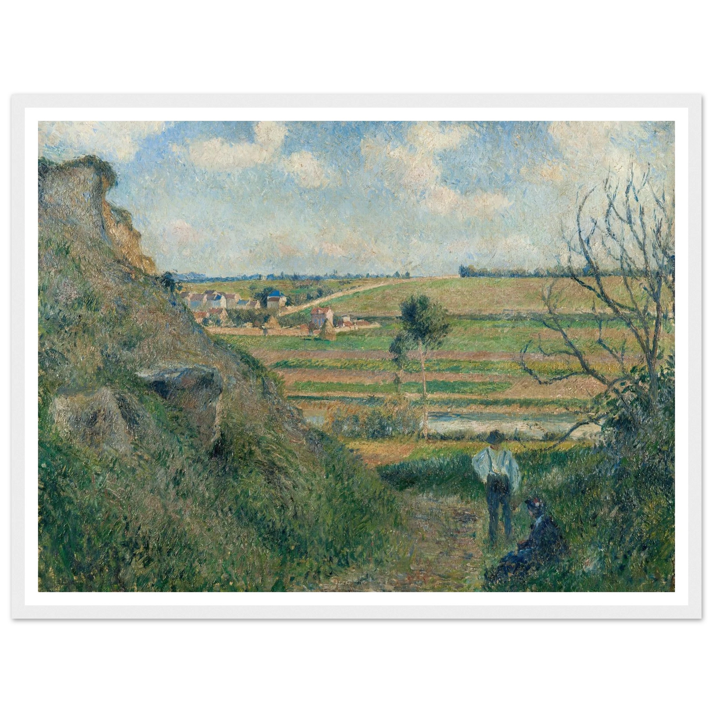 Landscape, Bazincourt (1881) Art Print | Camille Pissarro - Framed Poster - 30x40 cm / 12x16″ - Black frame