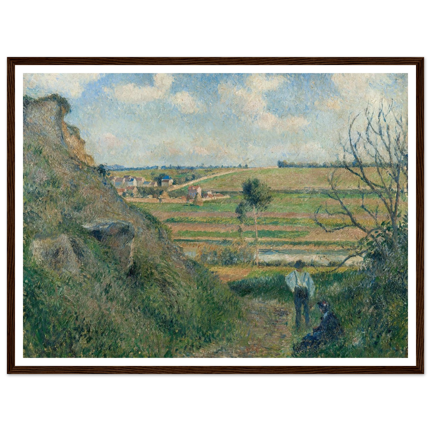 Landscape, Bazincourt (1881) Art Print | Camille Pissarro - Framed Poster - 30x40 cm / 12x16″ - Black frame