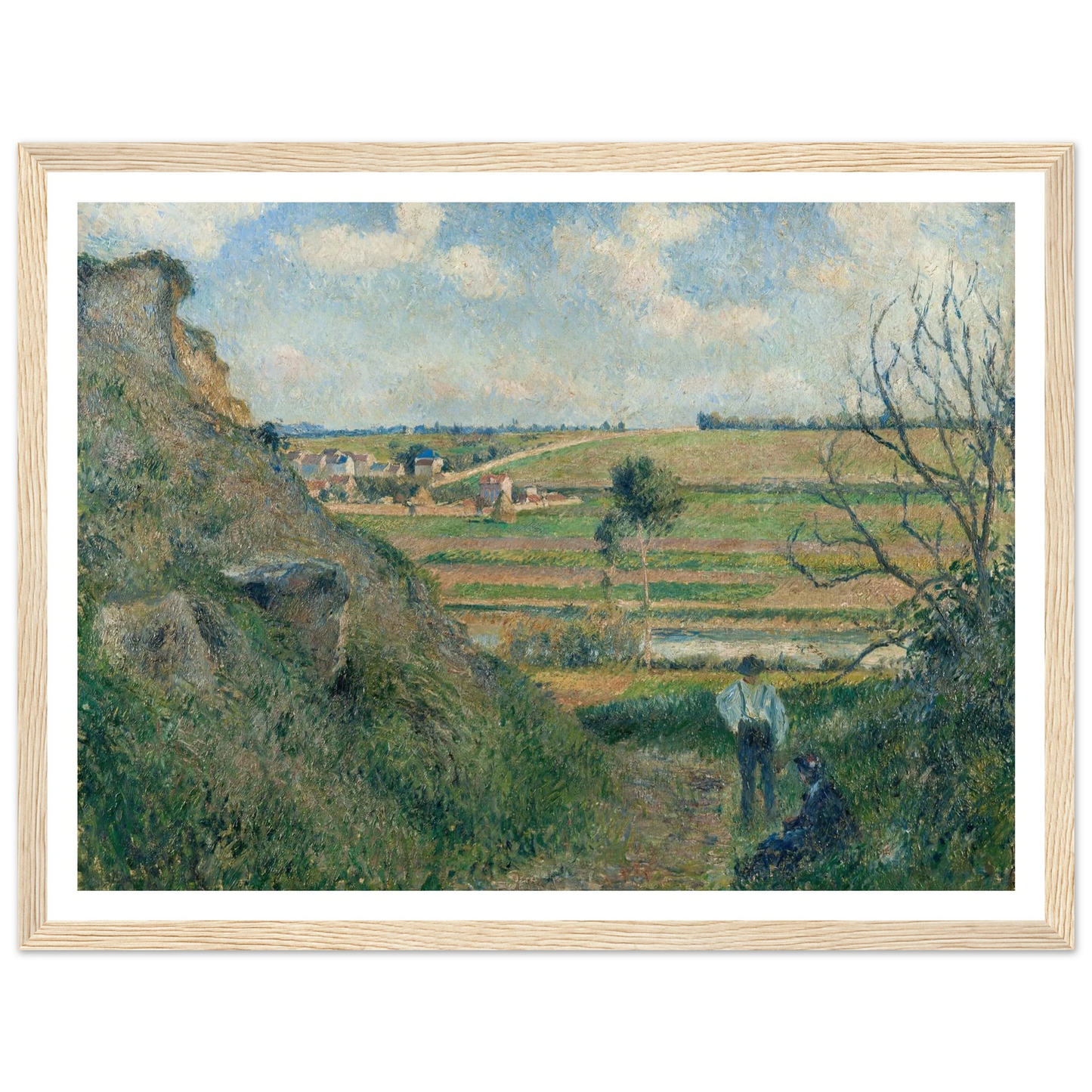 Landscape, Bazincourt (1881) Art Print | Camille Pissarro - Framed Poster - 30x40 cm / 12x16″ - Black frame