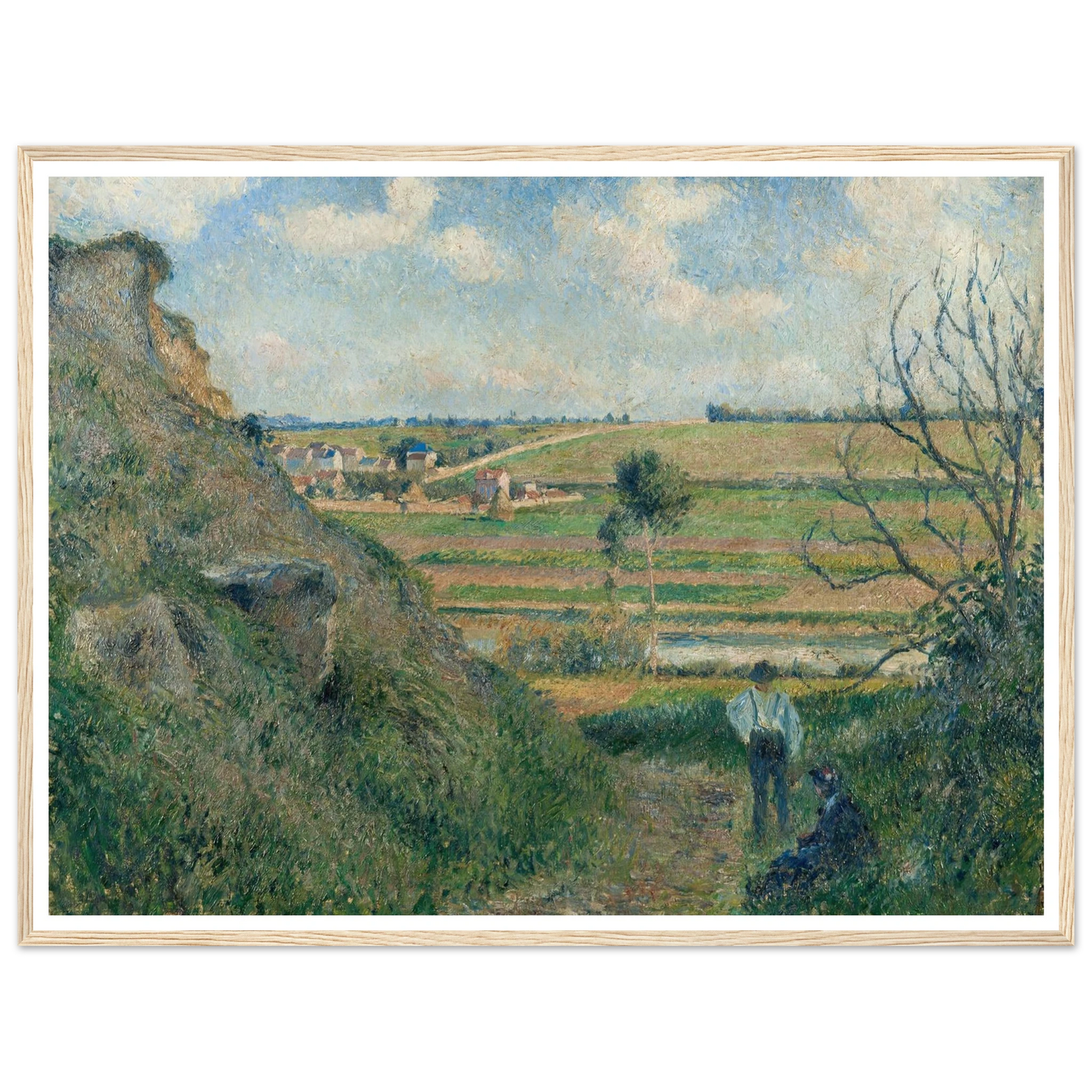 Landscape, Bazincourt (1881) Art Print | Camille Pissarro - Framed Poster - 30x40 cm / 12x16″ - Black frame