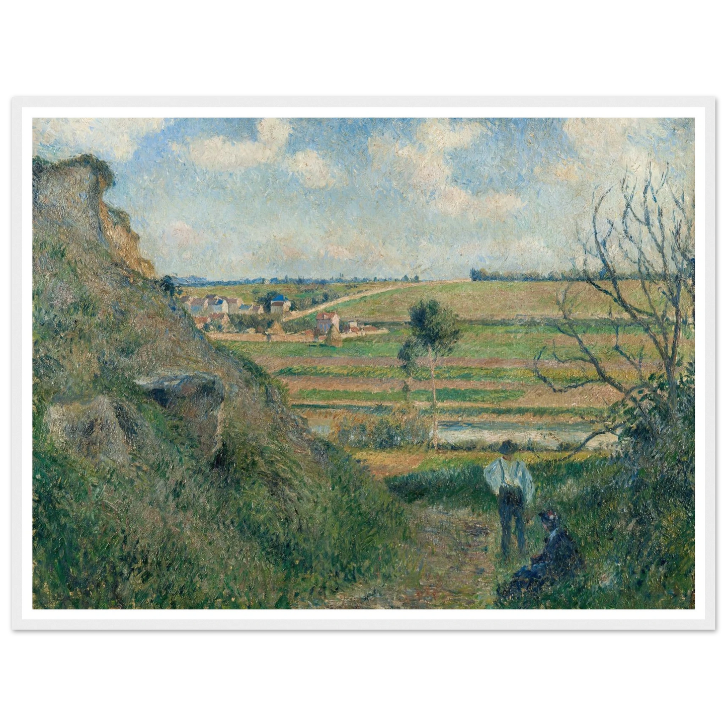 Landscape, Bazincourt (1881) Art Print | Camille Pissarro - Framed Poster - 30x40 cm / 12x16″ - Black frame