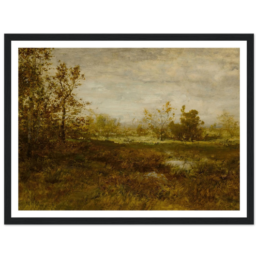 Landscape (ca 1885-1892) Art Print | Alexander Helwig Wyant - Framed Poster - 30x40 cm / 12x16″ - Black frame