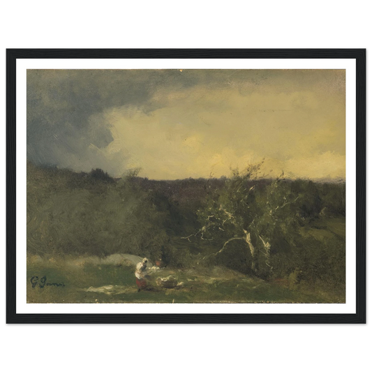 Landscape (circa 1884-1886) Art Print | George Inness - Framed Poster - 30x40 cm / 12x16″ - Black frame