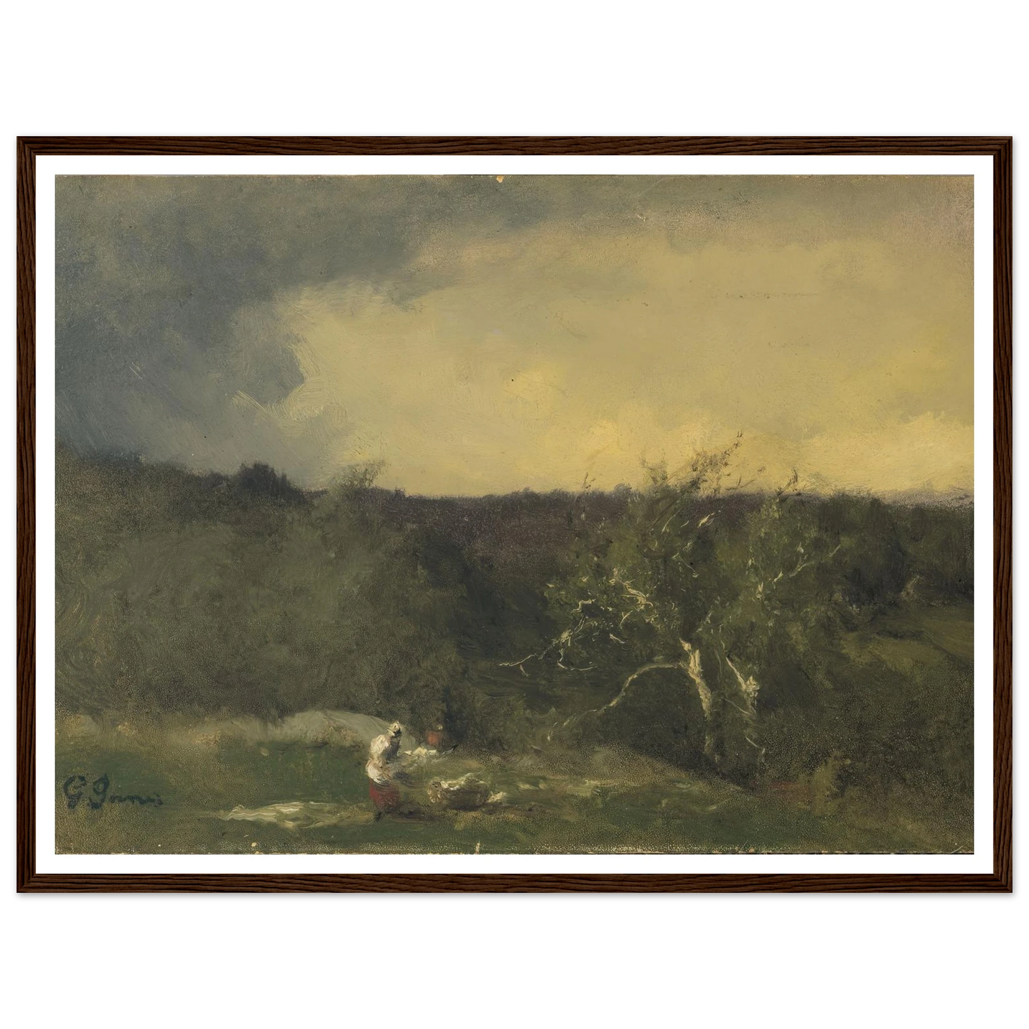Landscape (circa 1884-1886) Art Print | George Inness - Framed Poster - 30x40 cm / 12x16″ - Black frame
