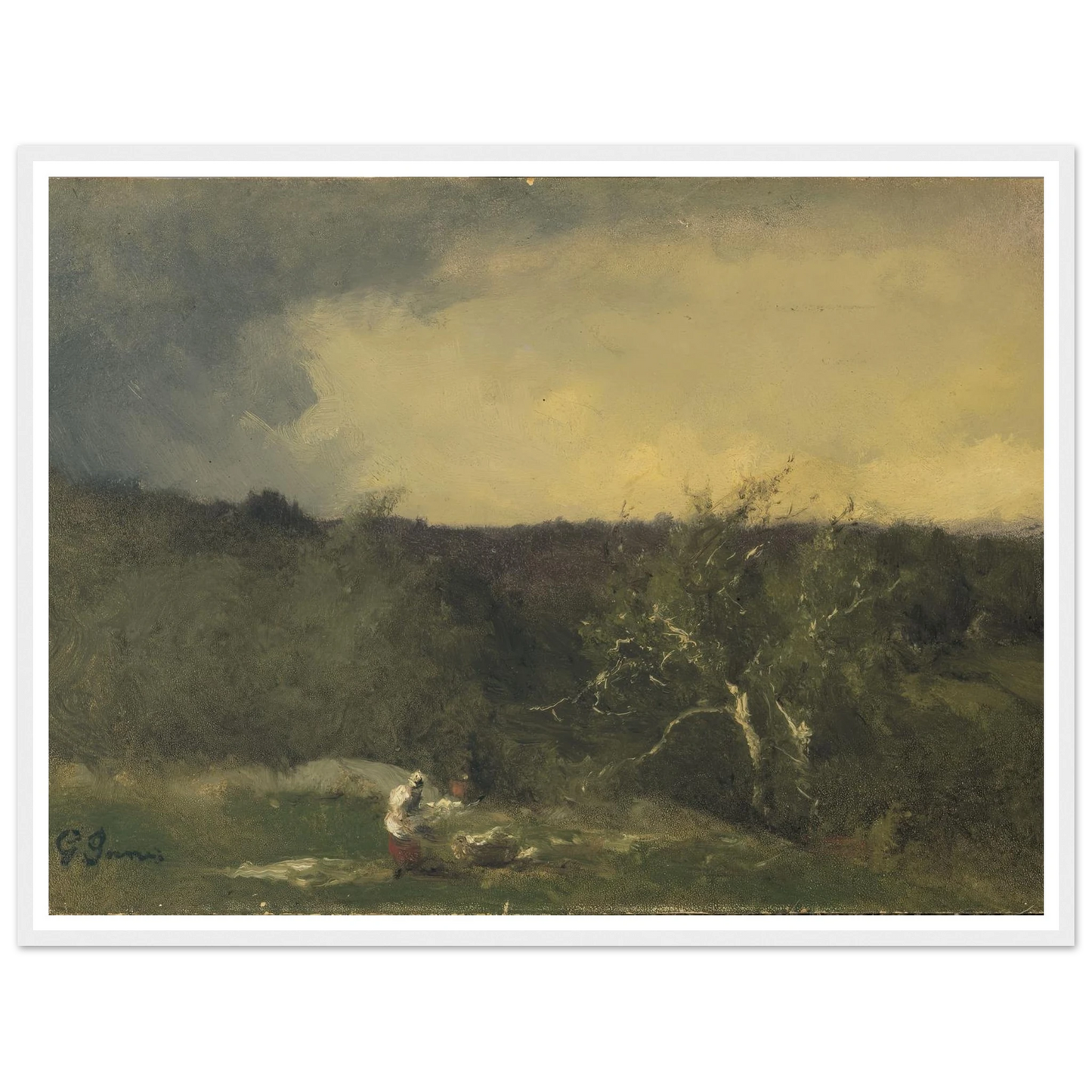 Landscape (circa 1884-1886) Art Print | George Inness - Framed Poster - 30x40 cm / 12x16″ - Black frame