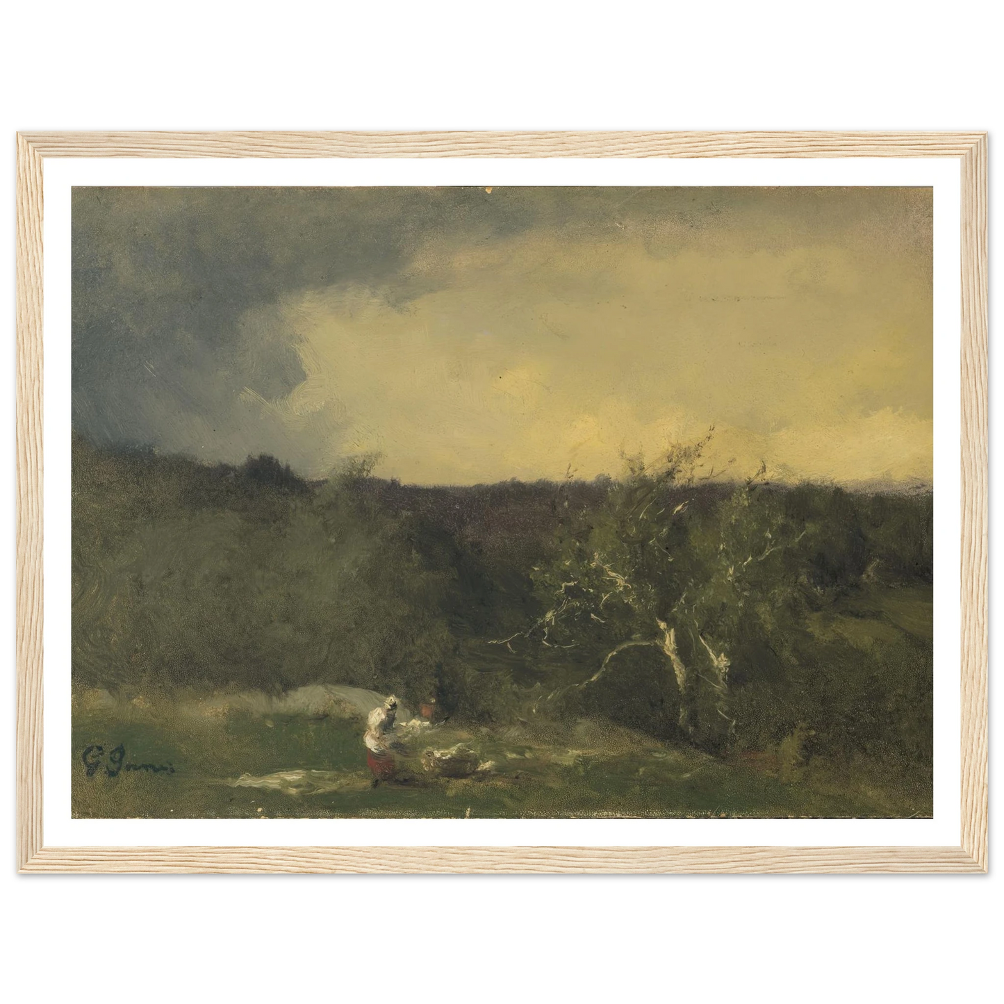Landscape (circa 1884-1886) Art Print | George Inness - Framed Poster - 30x40 cm / 12x16″ - Black frame