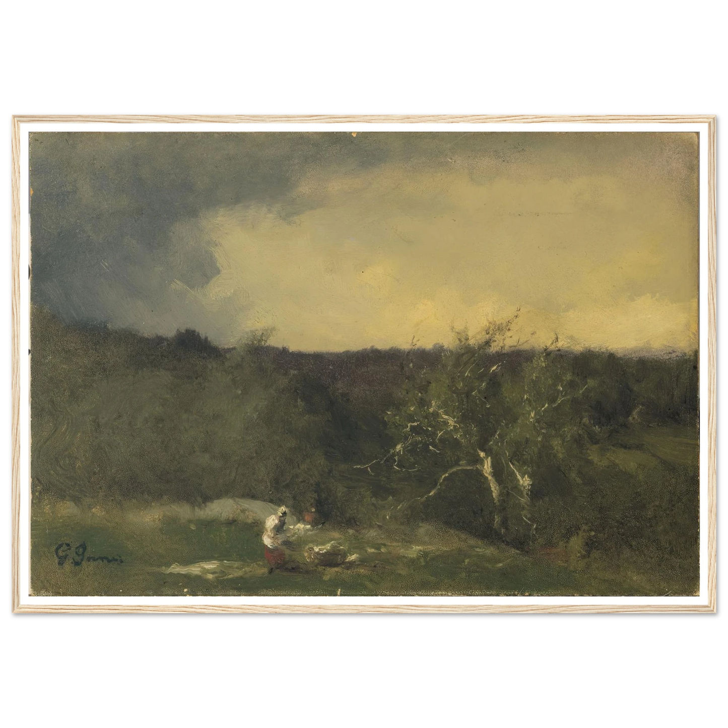 Landscape (circa 1884-1886) Art Print | George Inness - Framed Poster - 30x40 cm / 12x16″ - Black frame