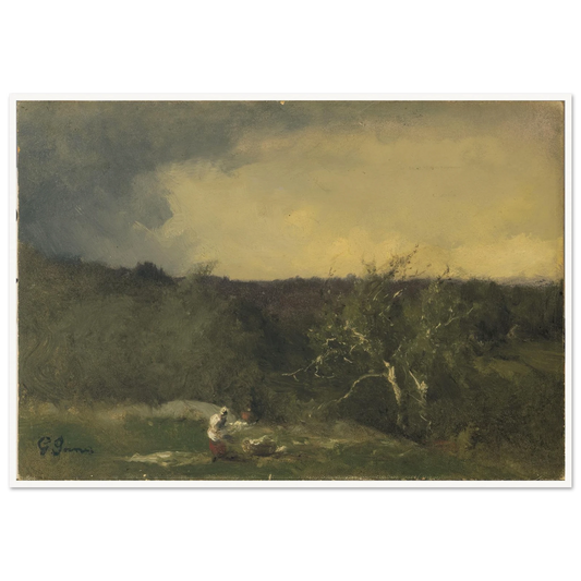 Landscape (circa 1884-1886) Art Print | George Inness - Framed Poster - 30x40 cm / 12x16″ - Black frame