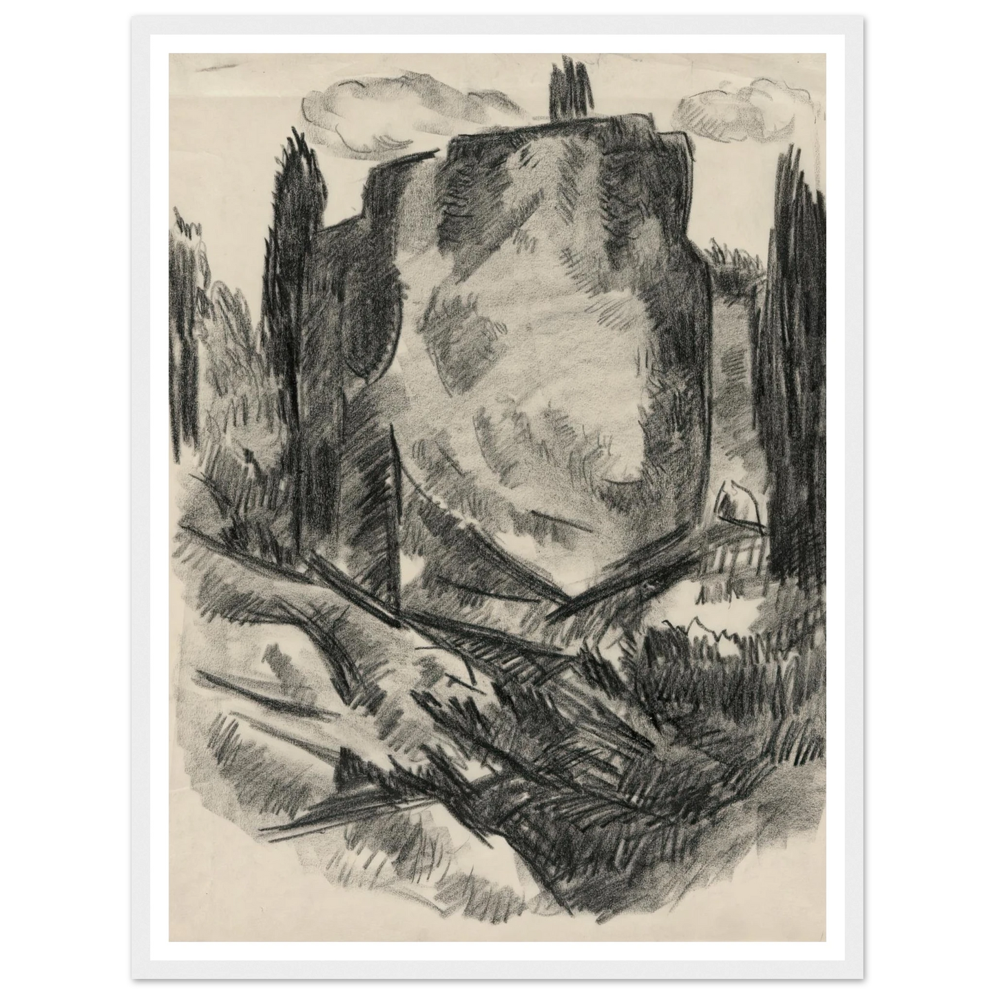 Landscape (early to mid-20th century) Art Print | Marsden Hartley - Framed Poster - 30x40 cm / 12x16″ - Black frame