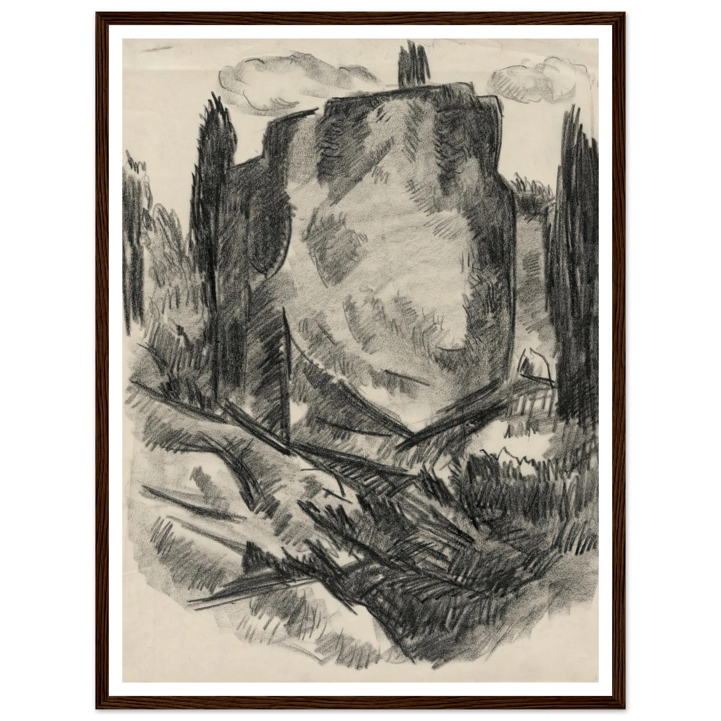 Landscape (early to mid-20th century) Art Print | Marsden Hartley - Framed Poster - 30x40 cm / 12x16″ - Black frame