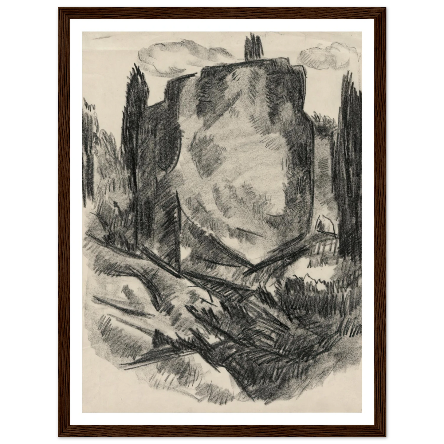 Landscape (early to mid-20th century) Art Print | Marsden Hartley - Framed Poster - 30x40 cm / 12x16″ - Black frame