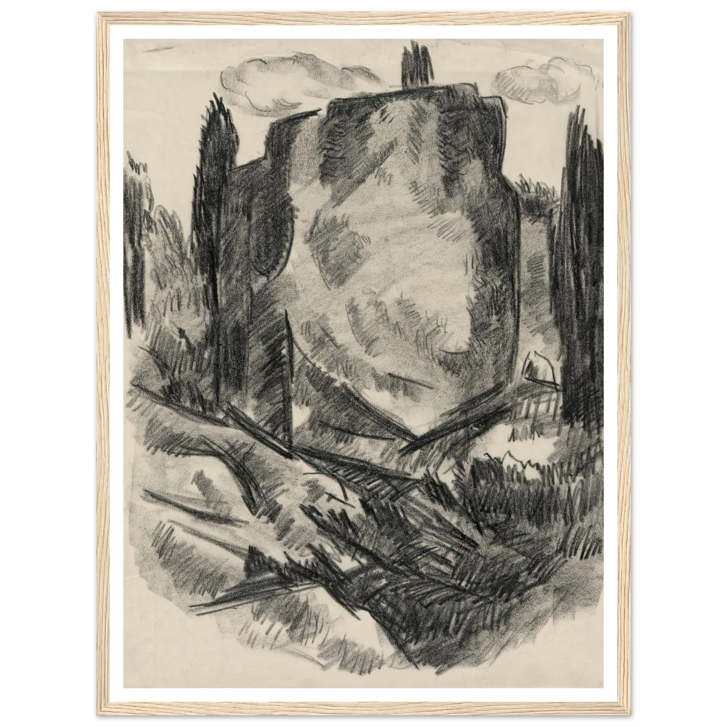 Landscape (early to mid-20th century) Art Print | Marsden Hartley - Framed Poster - 30x40 cm / 12x16″ - Black frame