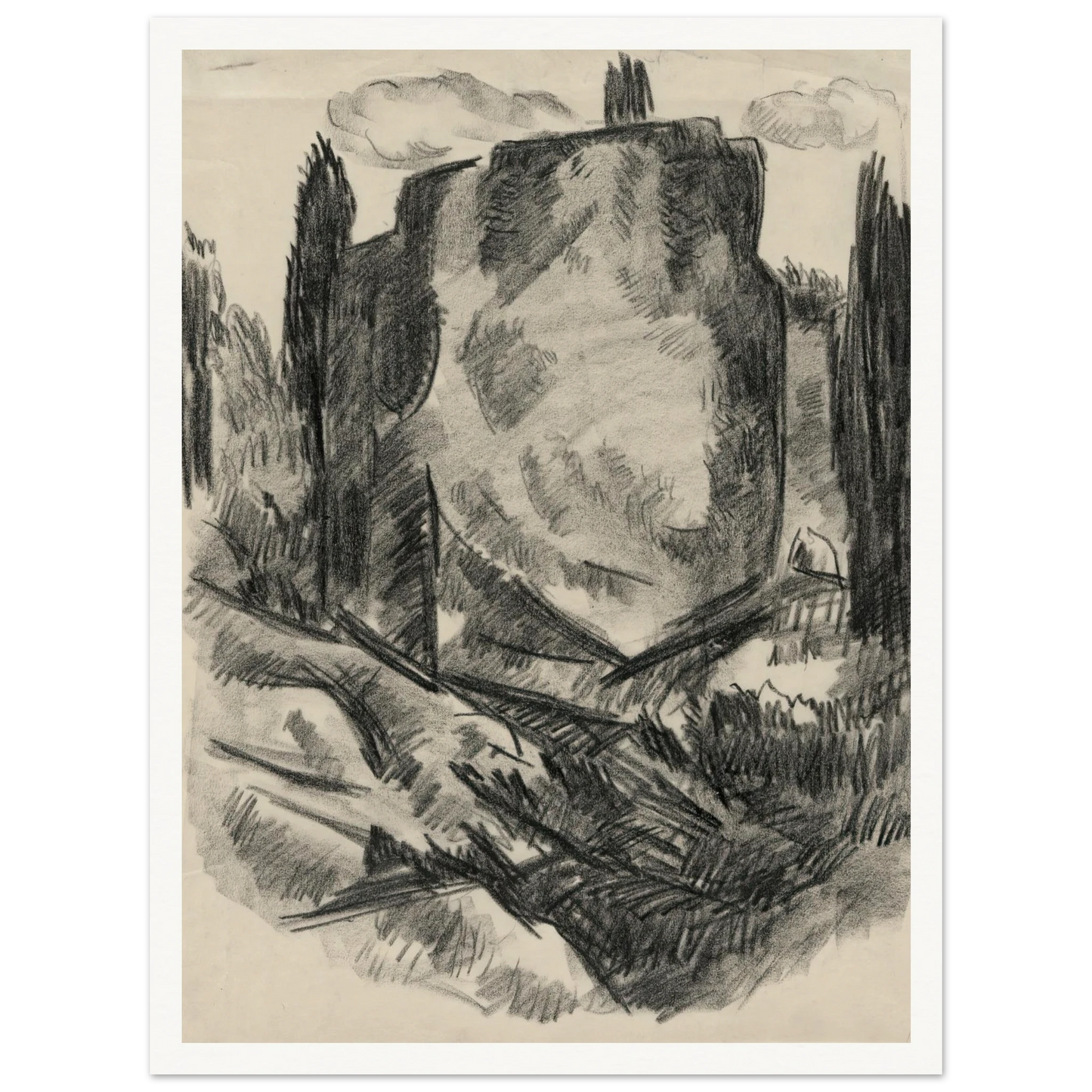 Landscape (early to mid-20th century) Art Print | Marsden Hartley - Framed Poster - 30x40 cm / 12x16″ - Black frame