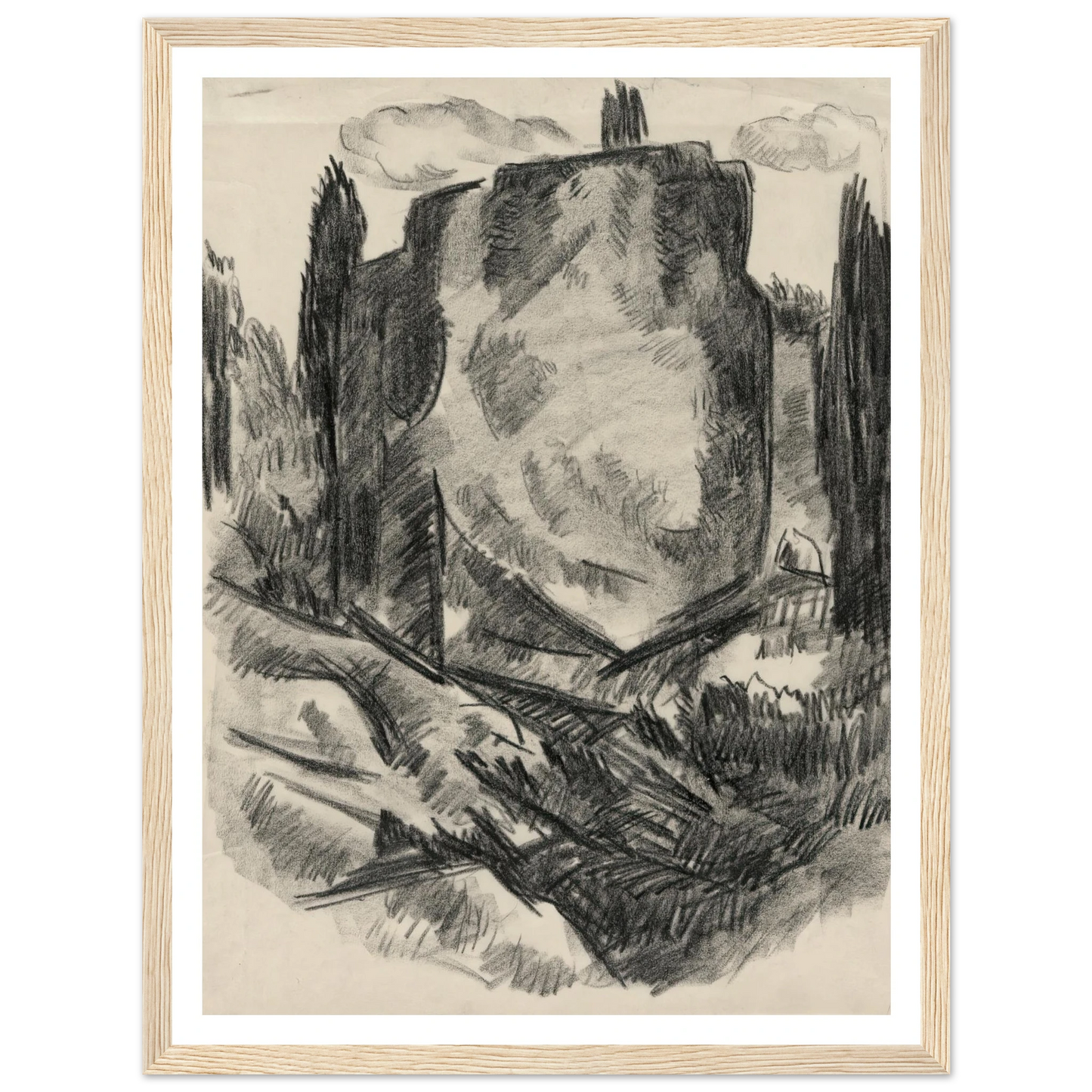 Landscape (early to mid-20th century) Art Print | Marsden Hartley - Framed Poster - 30x40 cm / 12x16″ - Black frame