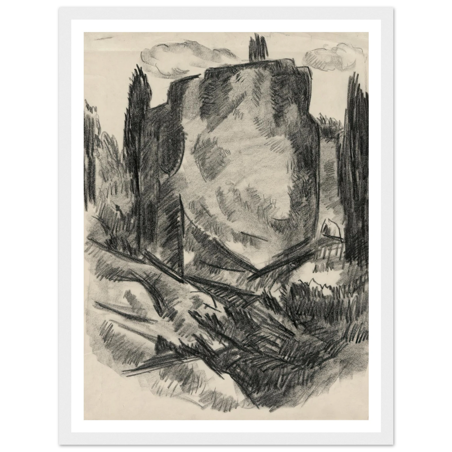 Landscape (early to mid-20th century) Art Print | Marsden Hartley - Framed Poster - 30x40 cm / 12x16″ - Black frame