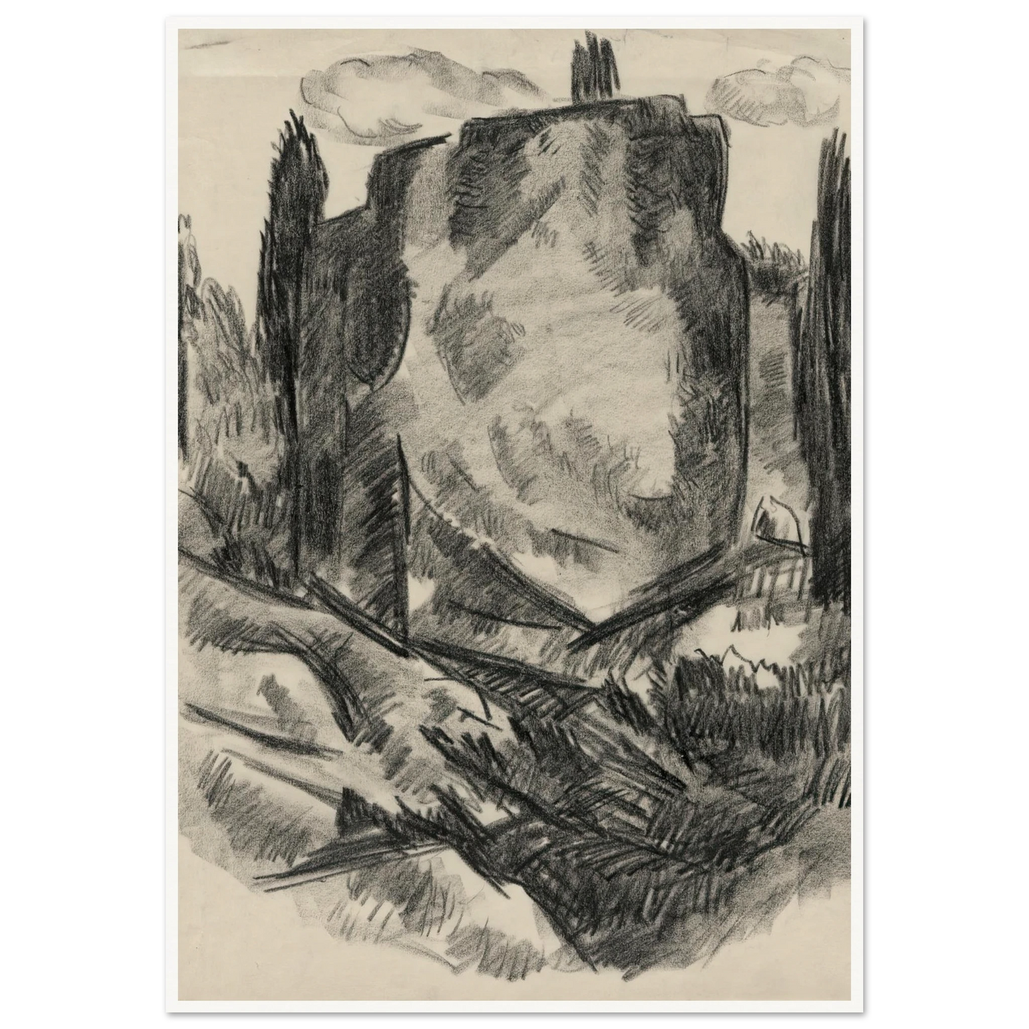 Landscape (early to mid-20th century) Art Print | Marsden Hartley - Framed Poster - 30x40 cm / 12x16″ - Black frame