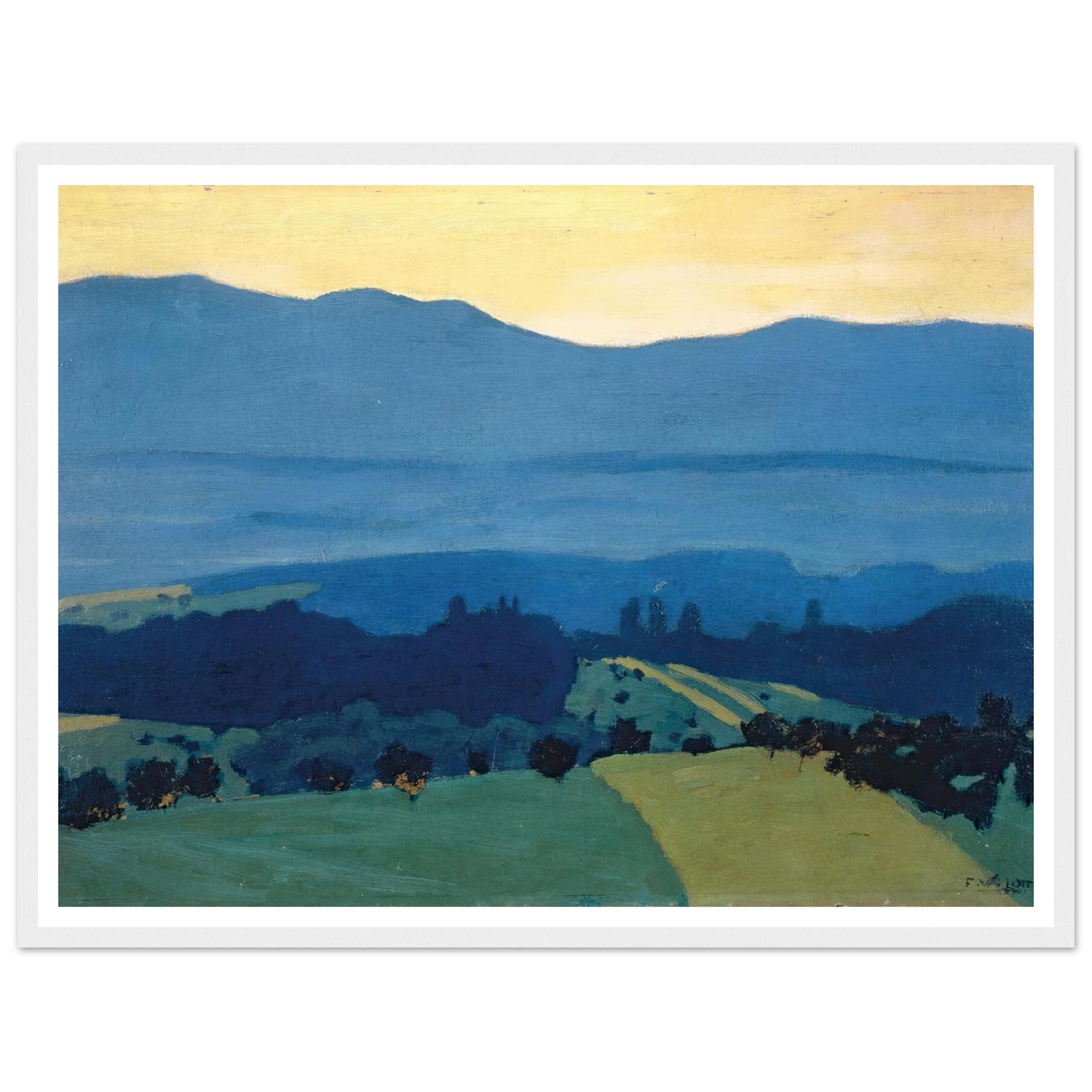 Landscape in the Jura Mountains near Romanel (1900) Art Print | Felix Vallotton - Framed Poster - 30x40 cm / 12x16″ - Black frame