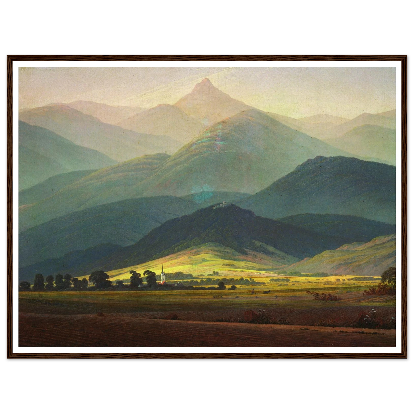 Landscape in the Riesengebirge Art Print | Caspar David Friedrich - Framed Poster - 30x40 cm / 12x16″ - Black frame