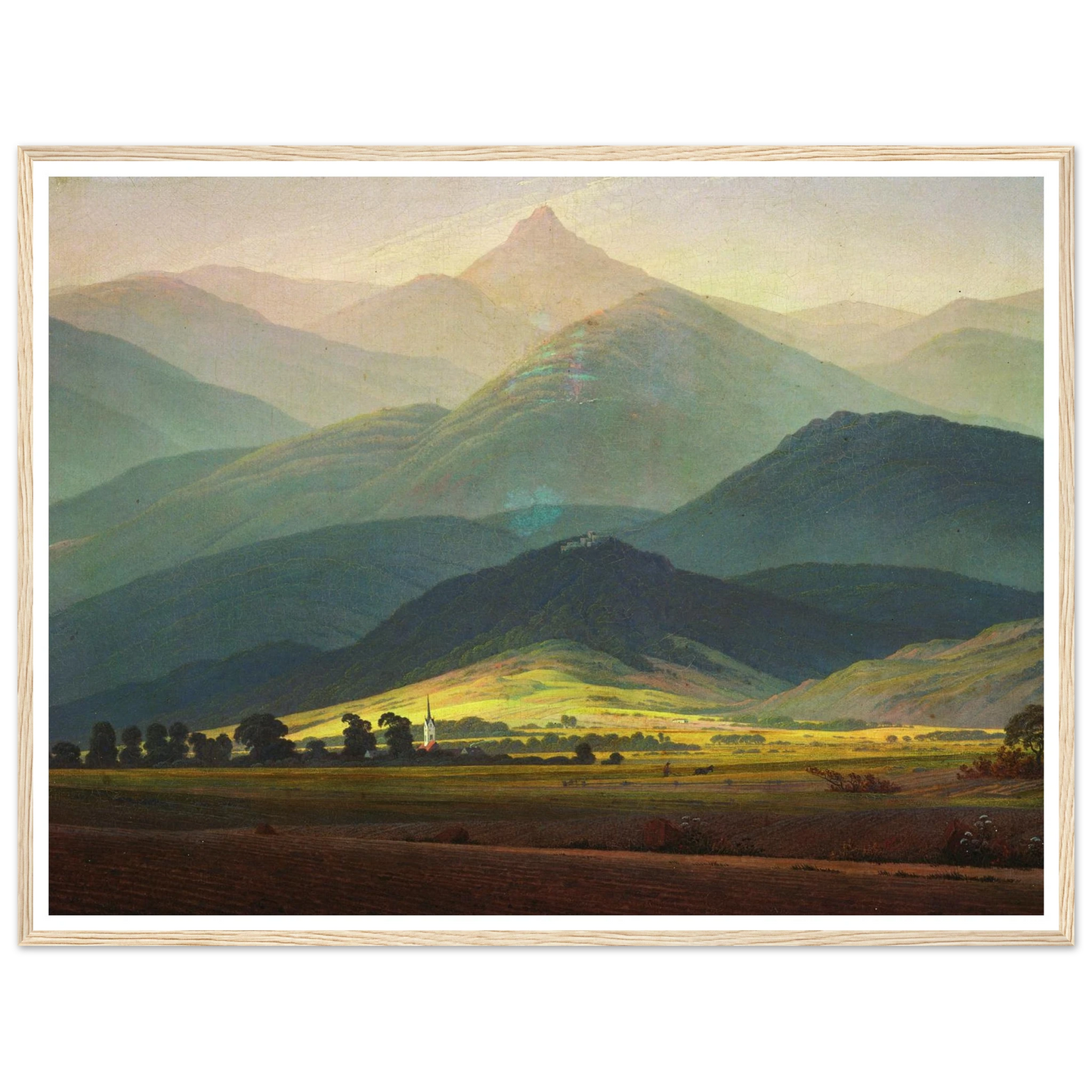 Landscape in the Riesengebirge Art Print | Caspar David Friedrich - Framed Poster - 30x40 cm / 12x16″ - Black frame