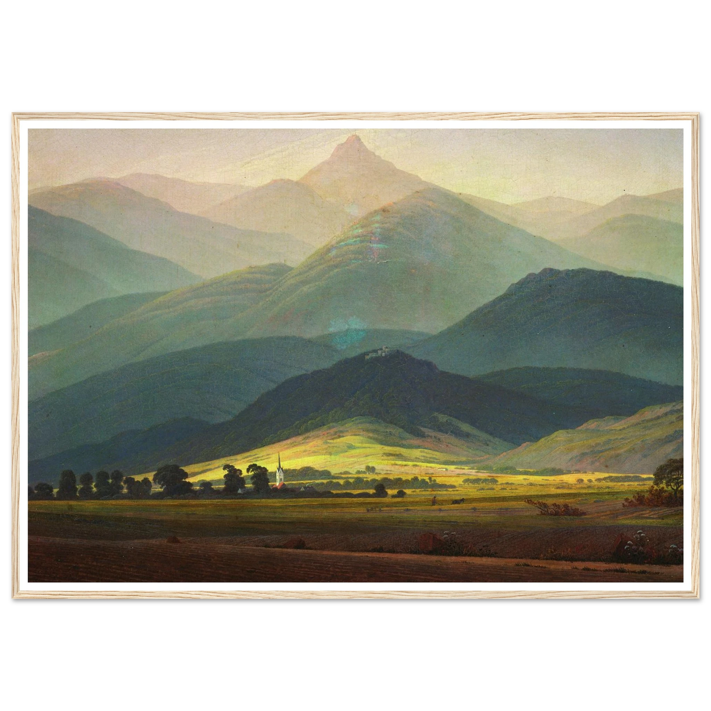 Landscape in the Riesengebirge Art Print | Caspar David Friedrich - Framed Poster - 30x40 cm / 12x16″ - Black frame