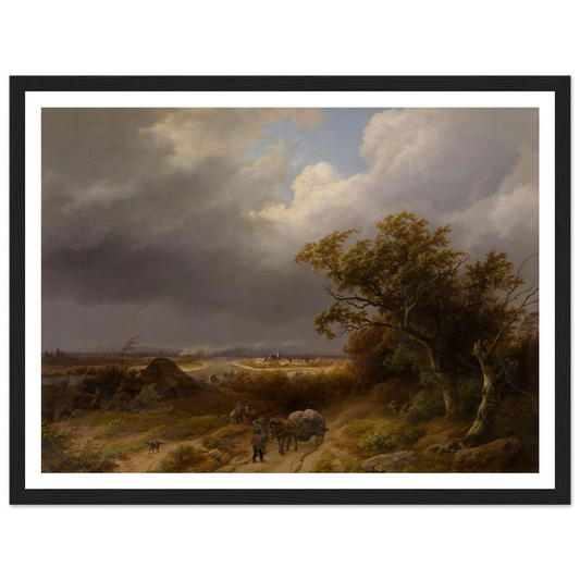Landscape near Cleves (1846) Art Print | Barend Cornelis Koekkoek - Framed Poster - 30x40 cm / 12x16″ - Black frame